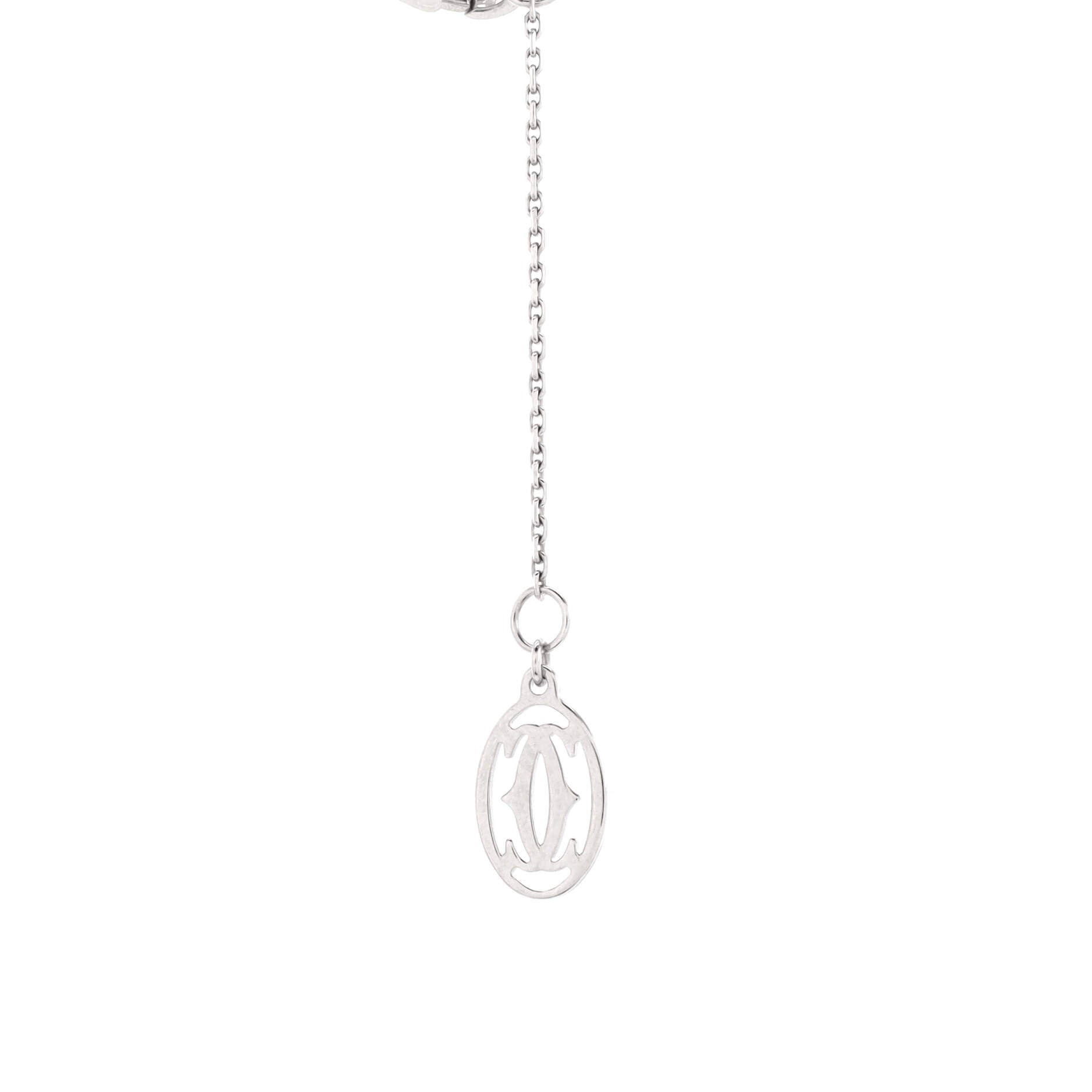 Cross Pendant Necklace 18K White Gold and Blue Sapphires
