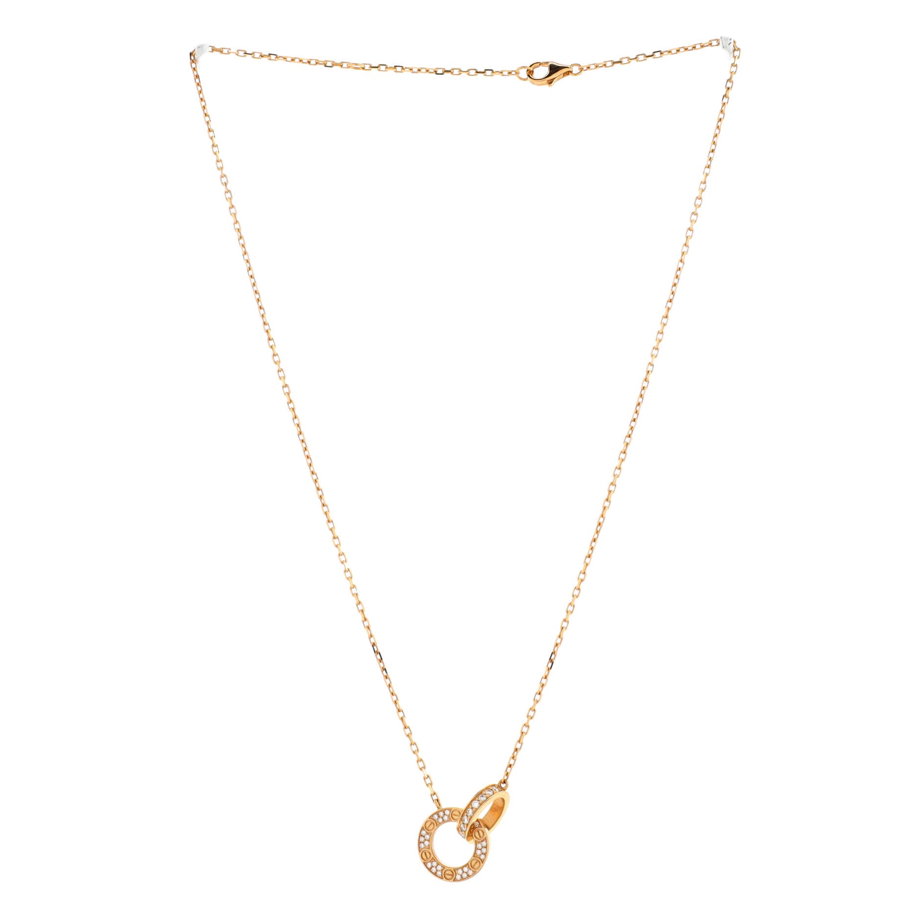 Love Interlocking Pave Necklace 18K Rose Gold and Diamonds