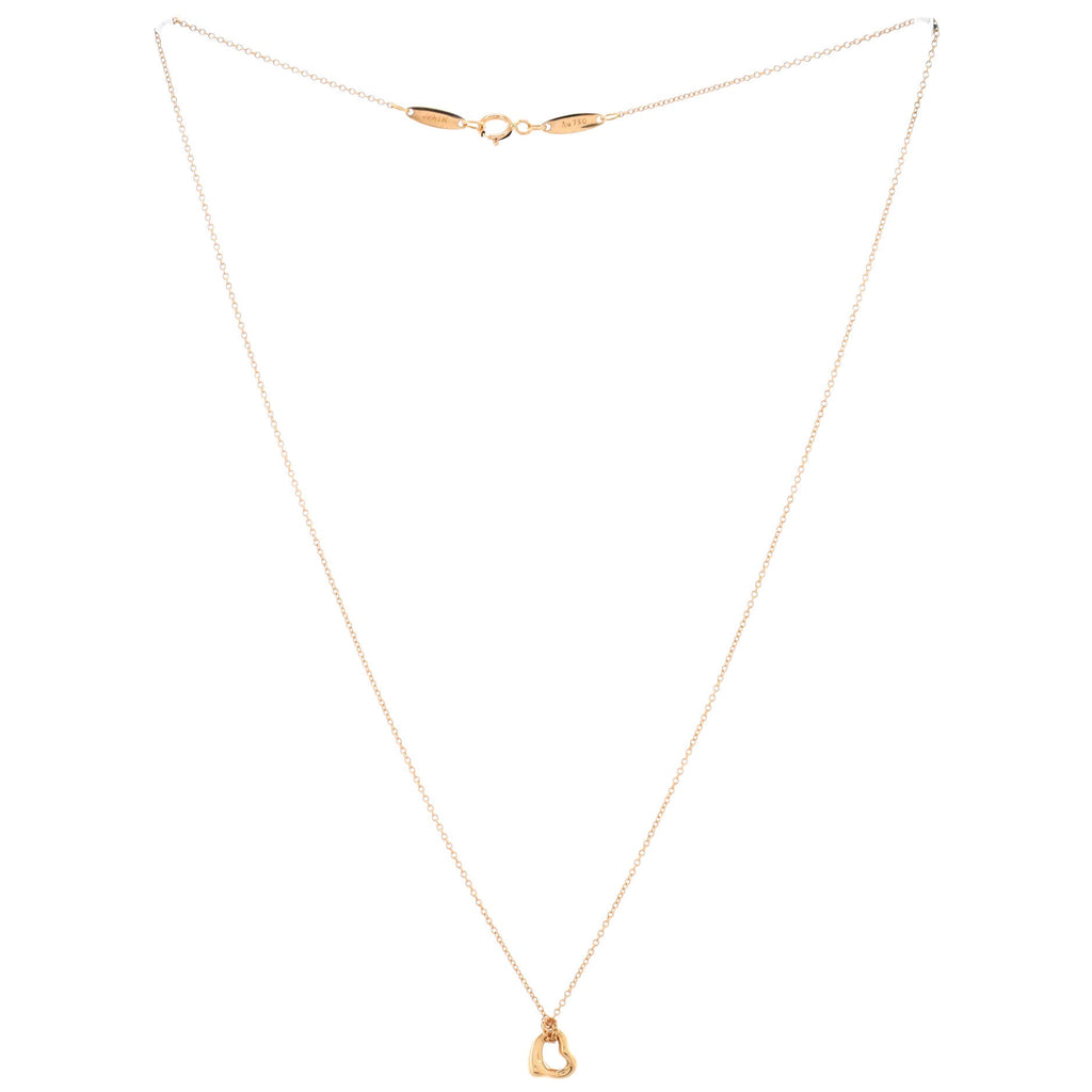 Elsa Peretti Open Heart Pendant Necklace 18K Rose Gold 7mm