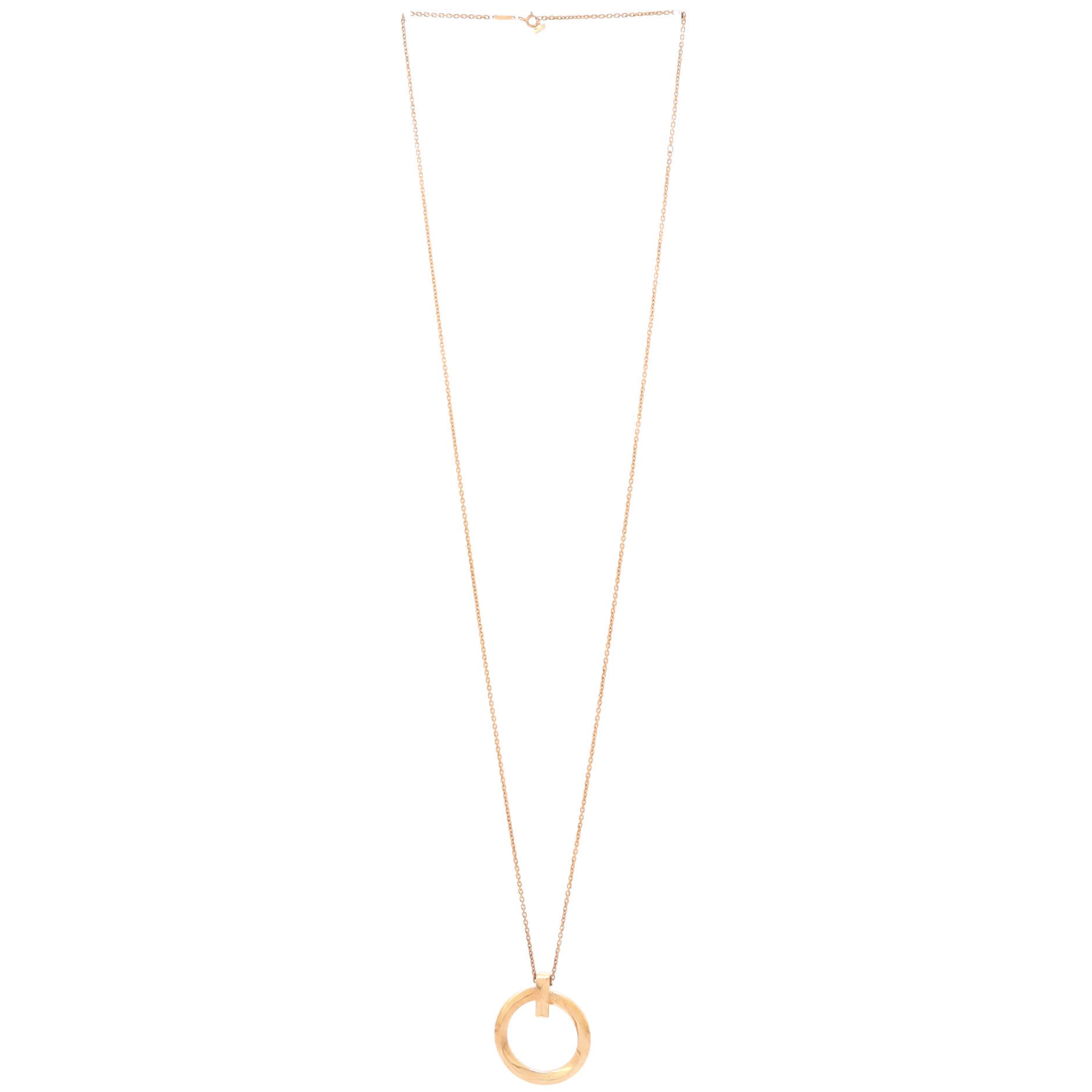 T1 Circle Pendant Necklace 18K Rose Gold Large