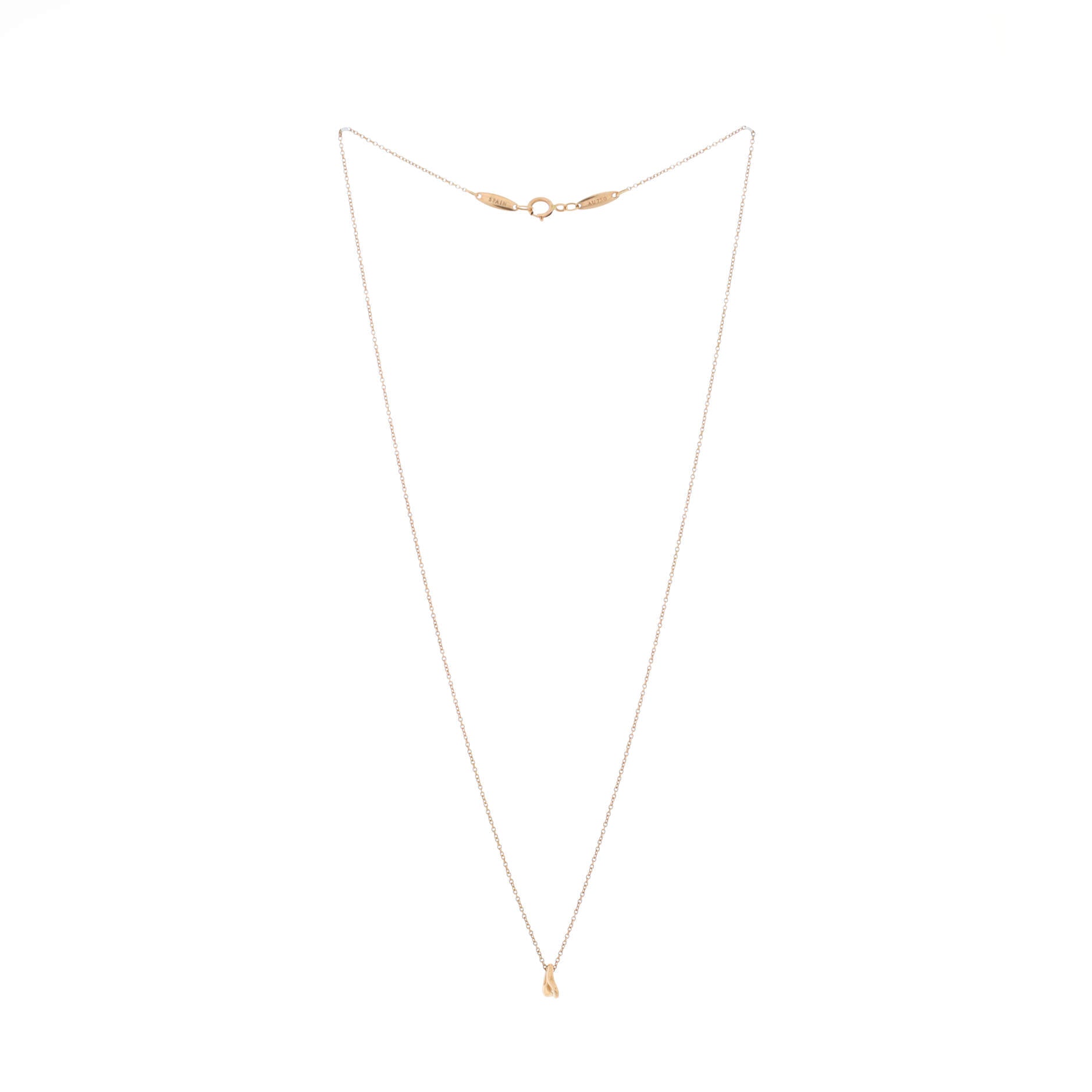 Elsa Peretti Open Heart Pendant Necklace 18K Rose Gold 7mm