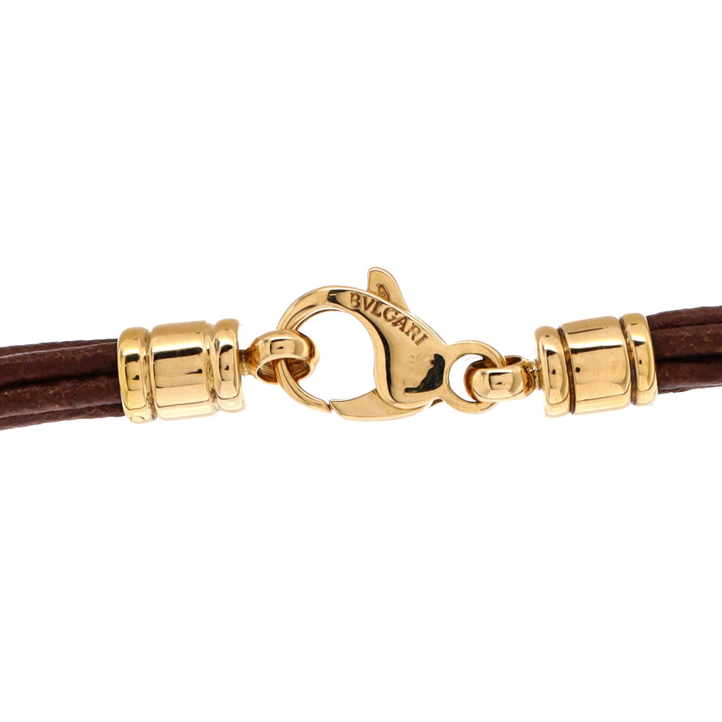 Tondo Heart Necklace Stainless Steel with 18K Yellow Gold and Cord