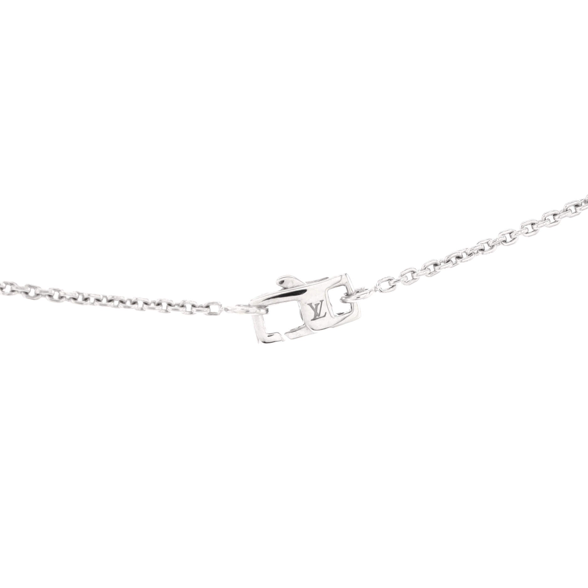 Idylle Blossom LV Pendant Necklace 18K White Gold with Diamond