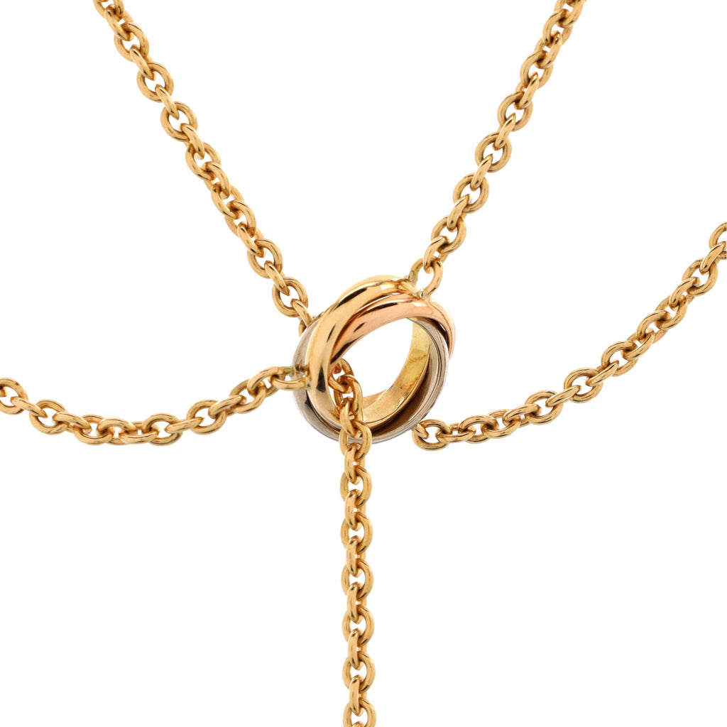 Baby Trinity Drop Pendant Necklace 18K Tricolor Gold