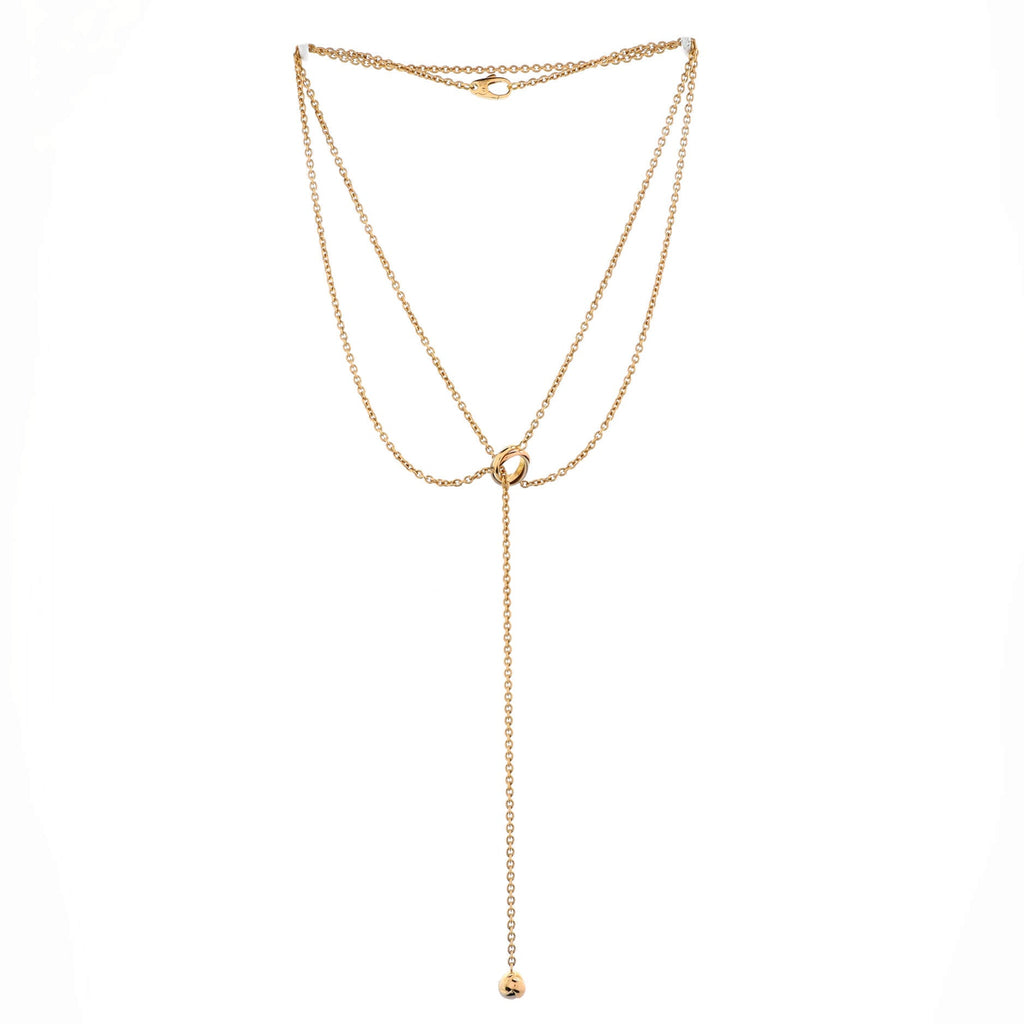 Baby Trinity Drop Pendant Necklace 18K Tricolor Gold