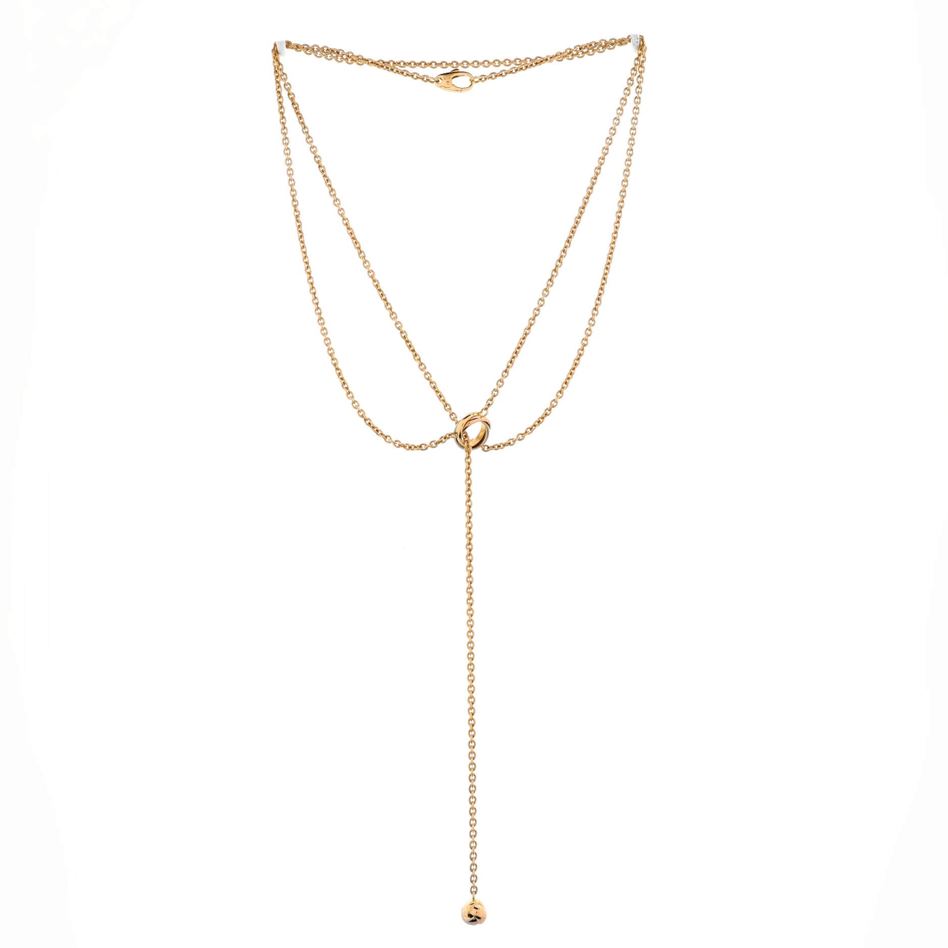 Baby Trinity Drop Pendant Necklace 18K Tricolor Gold