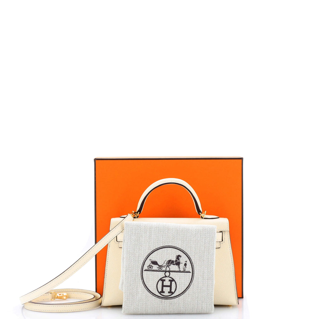 Kelly Mini II Bag Light Epsom with Gold Hardware 20