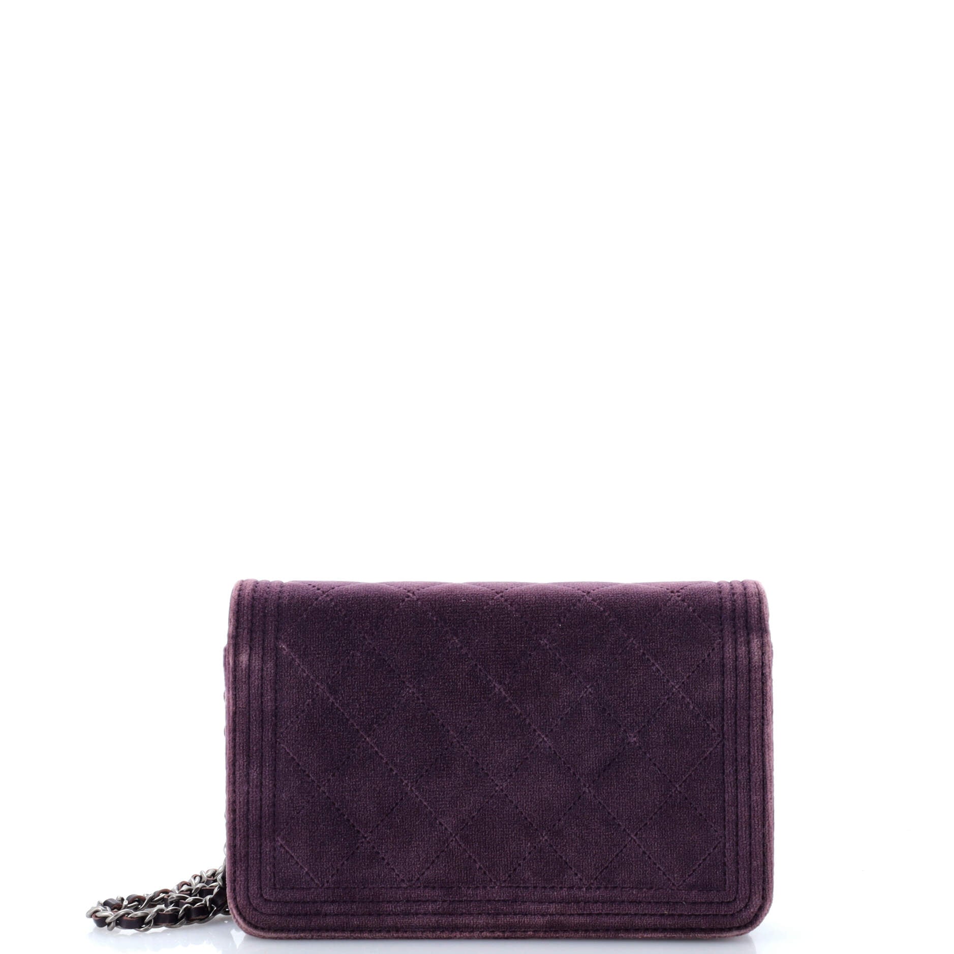 Boy Wallet on Chain Quilted Velvet