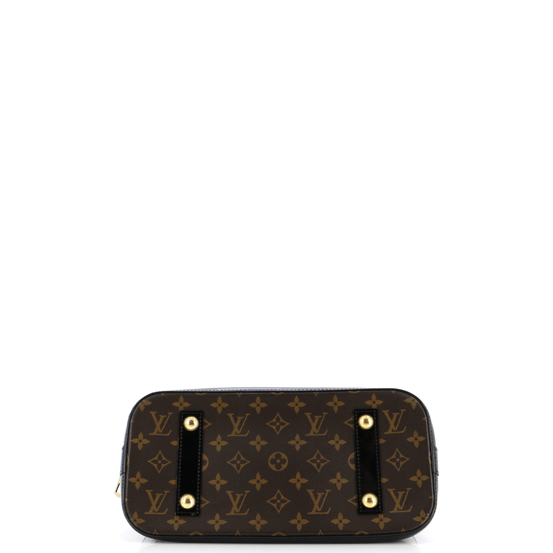 Alma Handbag Vernis with Monogram Canvas PM