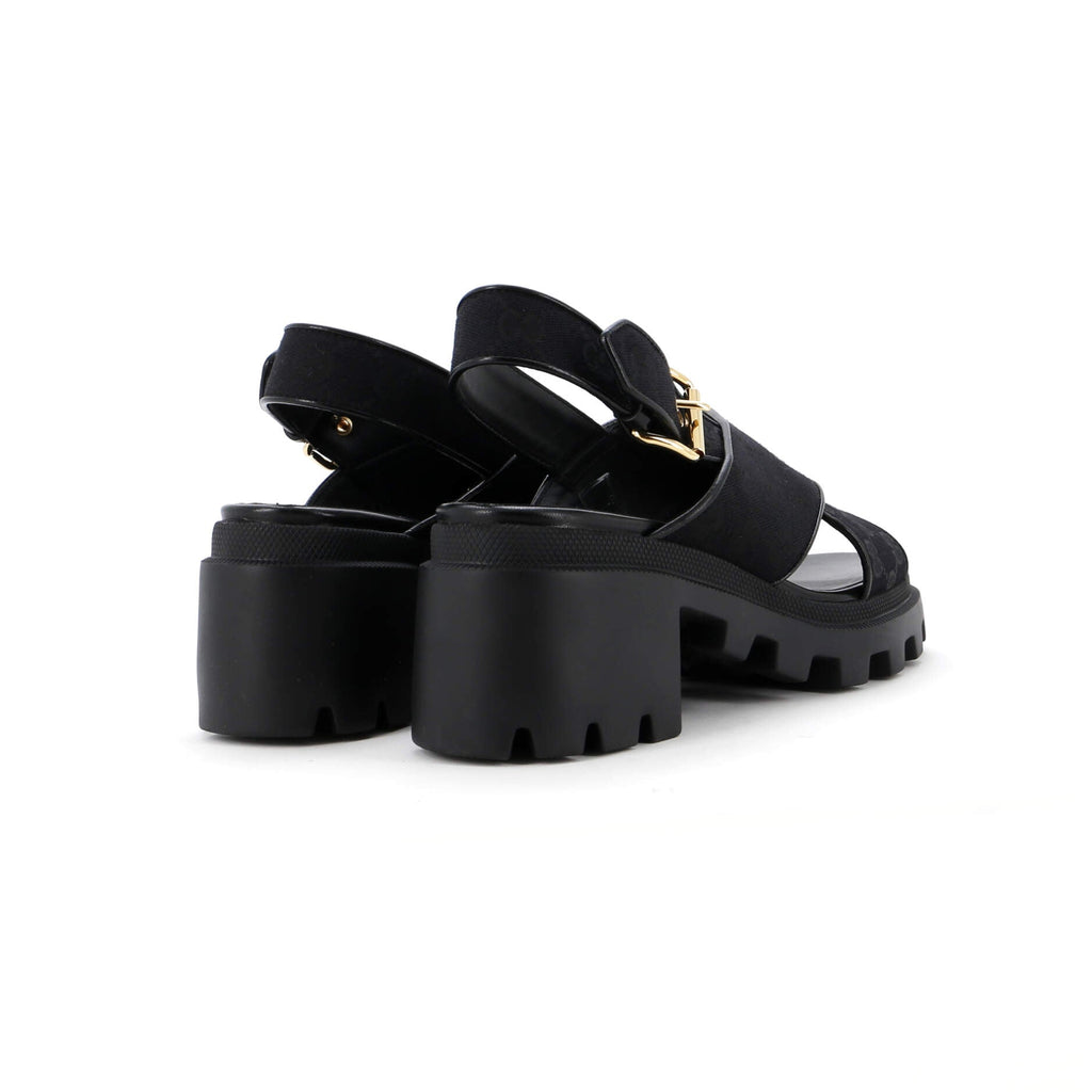 Women's Lug Sole Platform Slingback Sandals GG Canvas