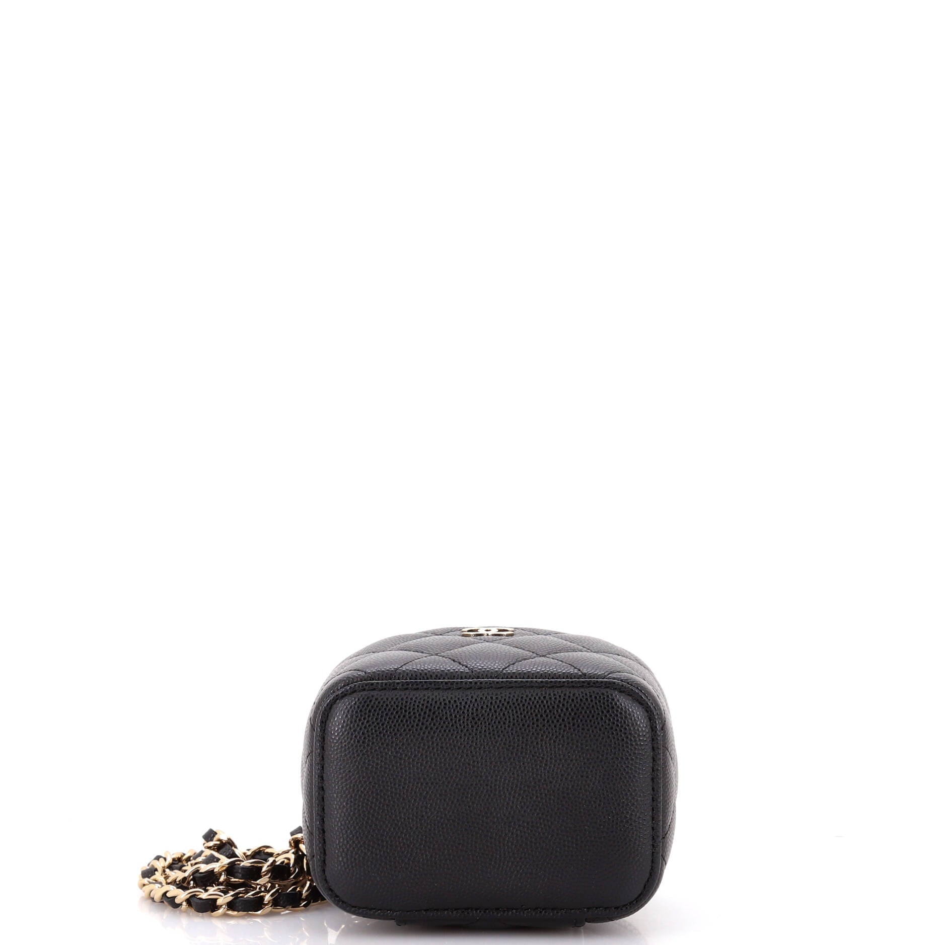 Classic Vanity Case with Chain Quilted Caviar Mini