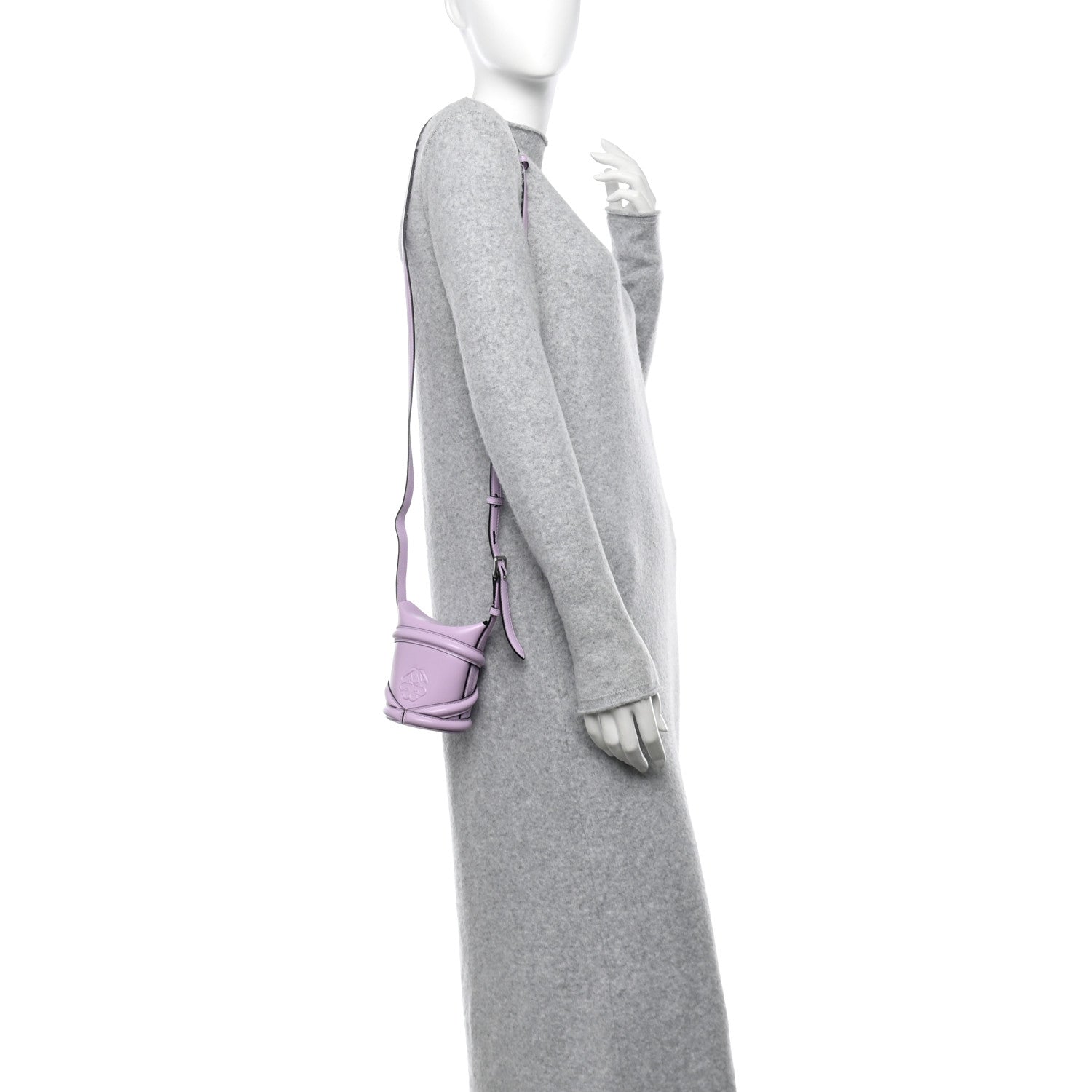 Calfskin Mini Curve Bucket Bag  Lilac