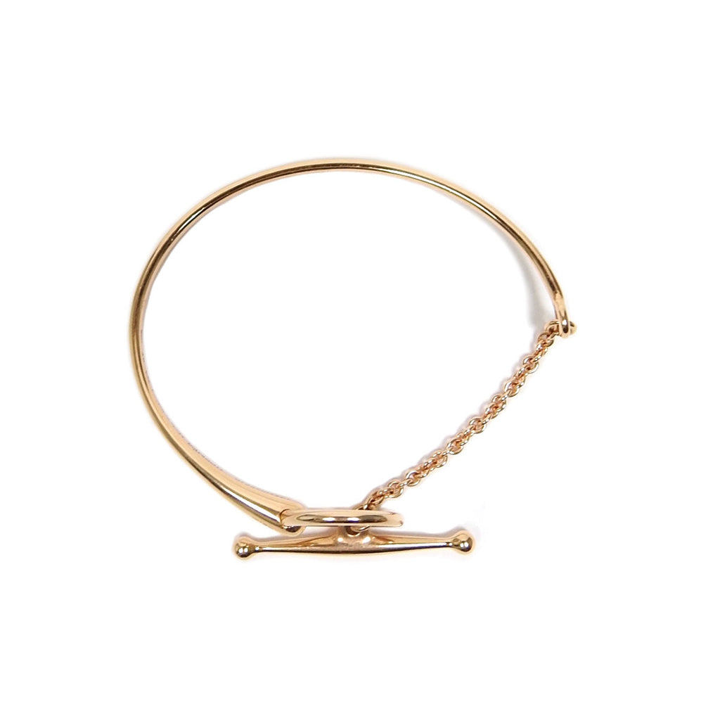 Hermes Filet Dor 18k Rose Gold Toggle Bracelet - Size ST