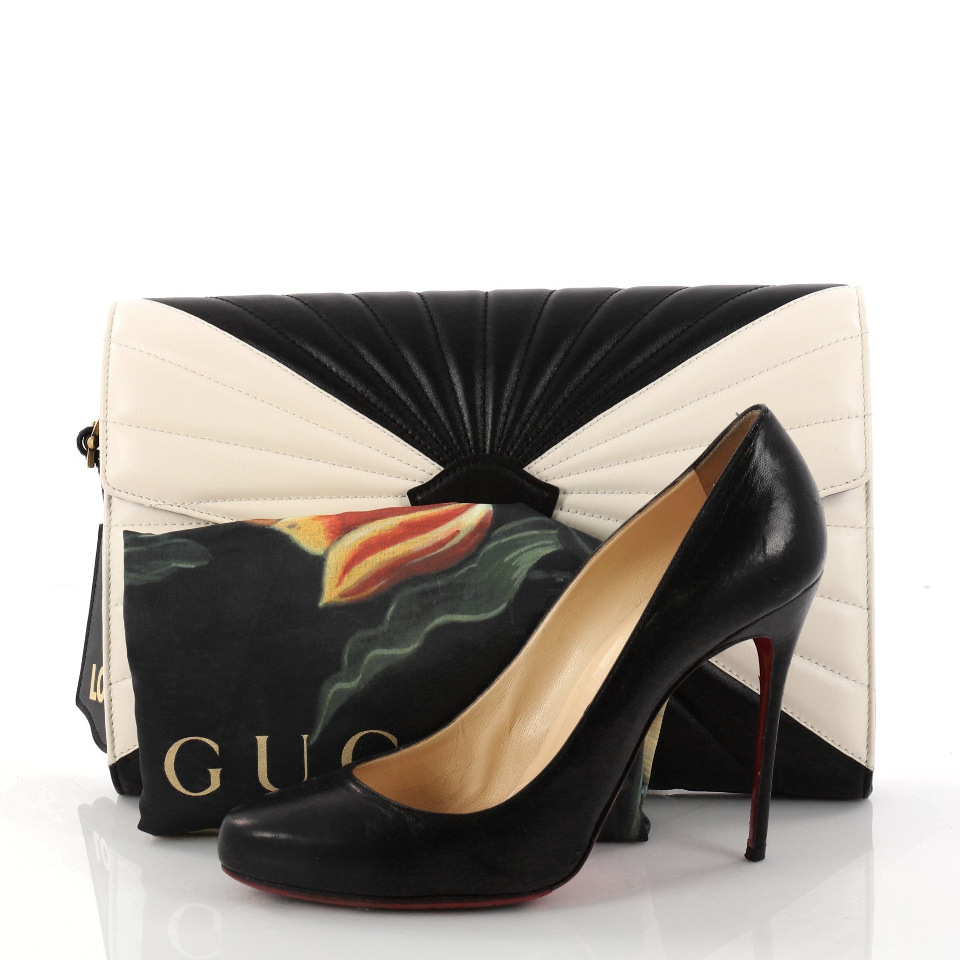 Queen Margaret Clutch Colorblock Leather