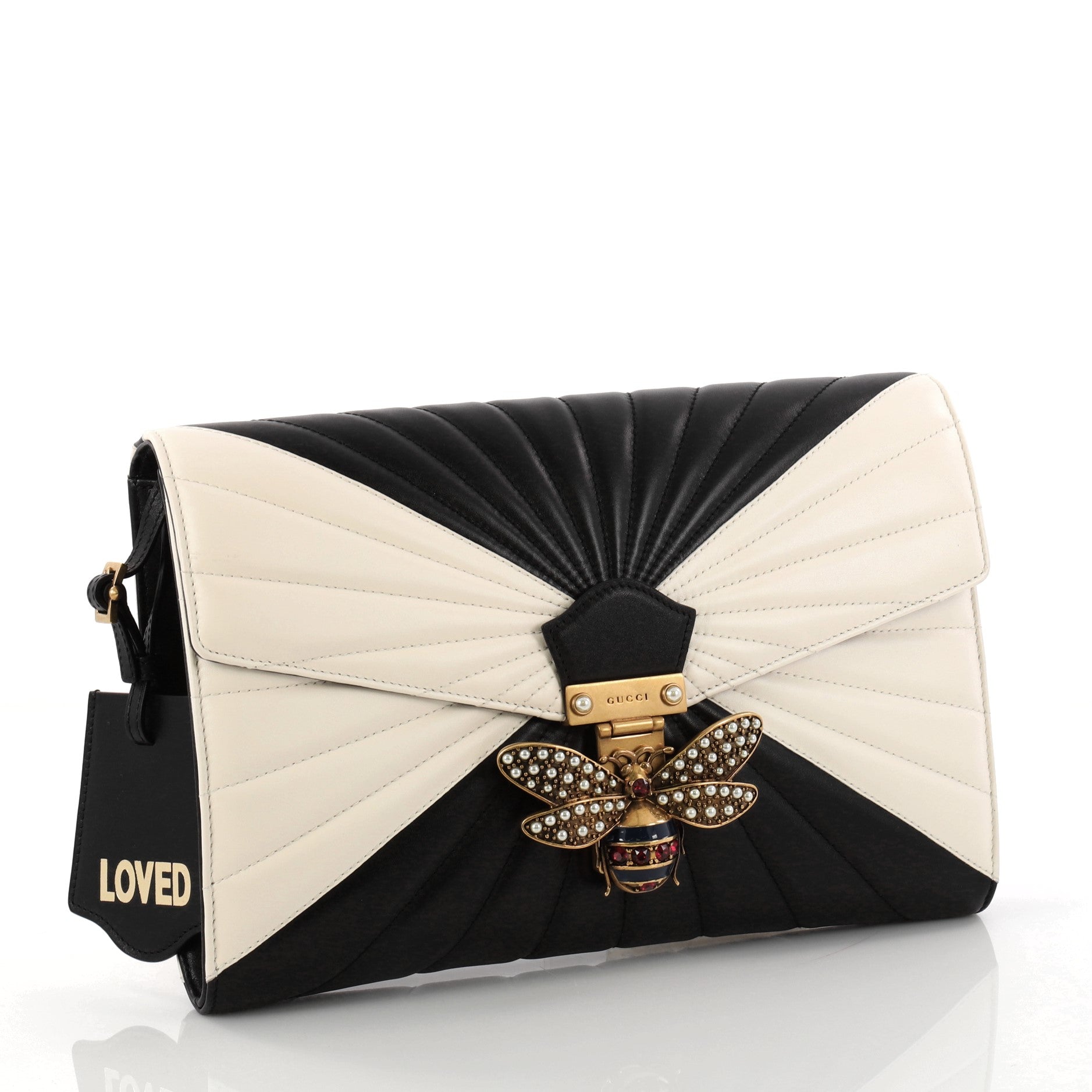 Queen Margaret Clutch Colorblock Leather