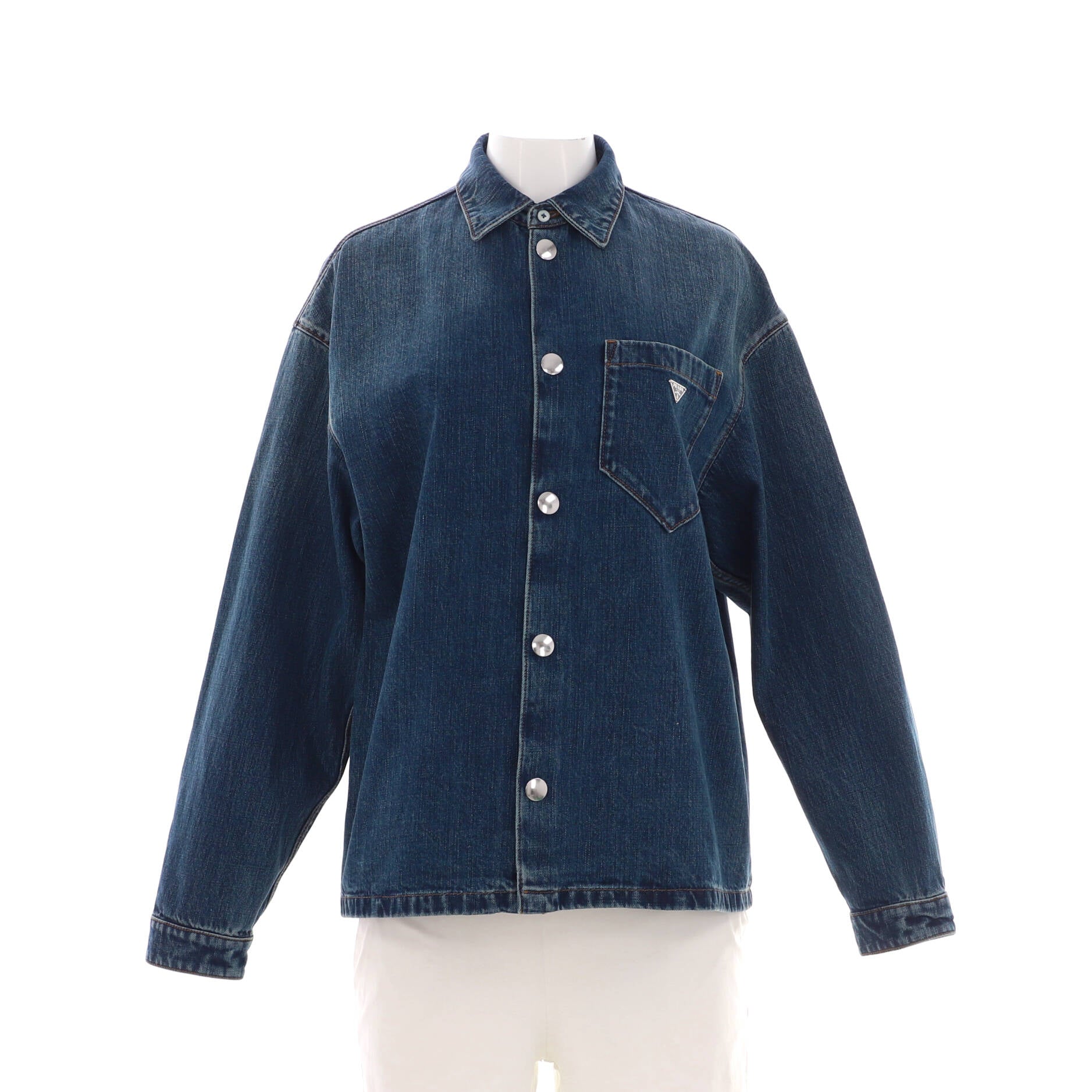 Men's Triangle Logo Shirt Jacket Denim