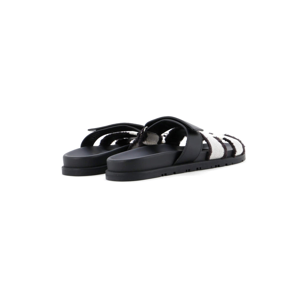 Women's Chypre Sandals Frayed Canvas with Leather