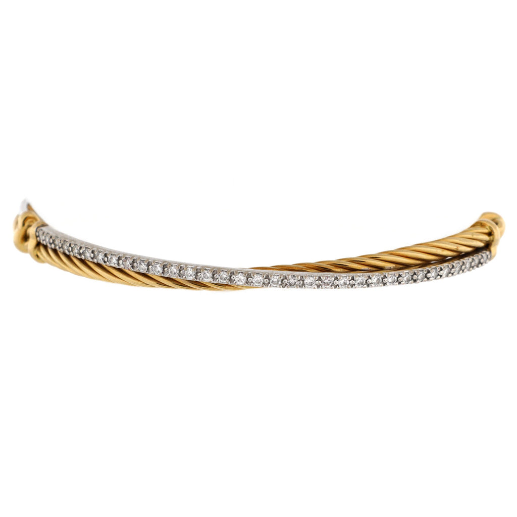 Crossover Bracelet 18K Yellow Gold and 18K White Gold with Diamonds