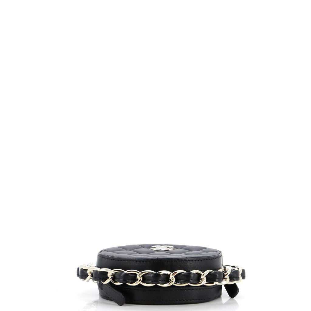 Frame Chain Around Round Clutch with Chain Quilted Lambskin Mini