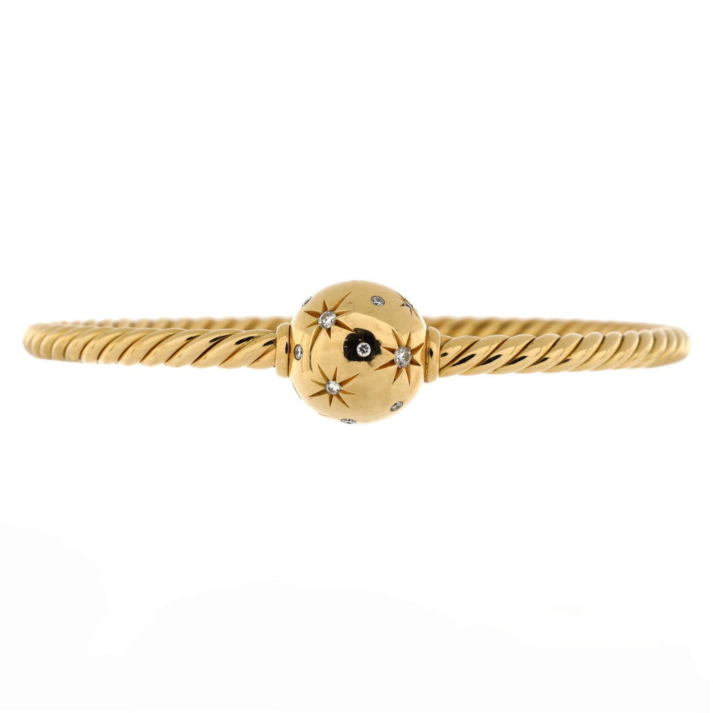 Solari Center Station Bracelet 18K Yellow Gold with Diamonds 4mm