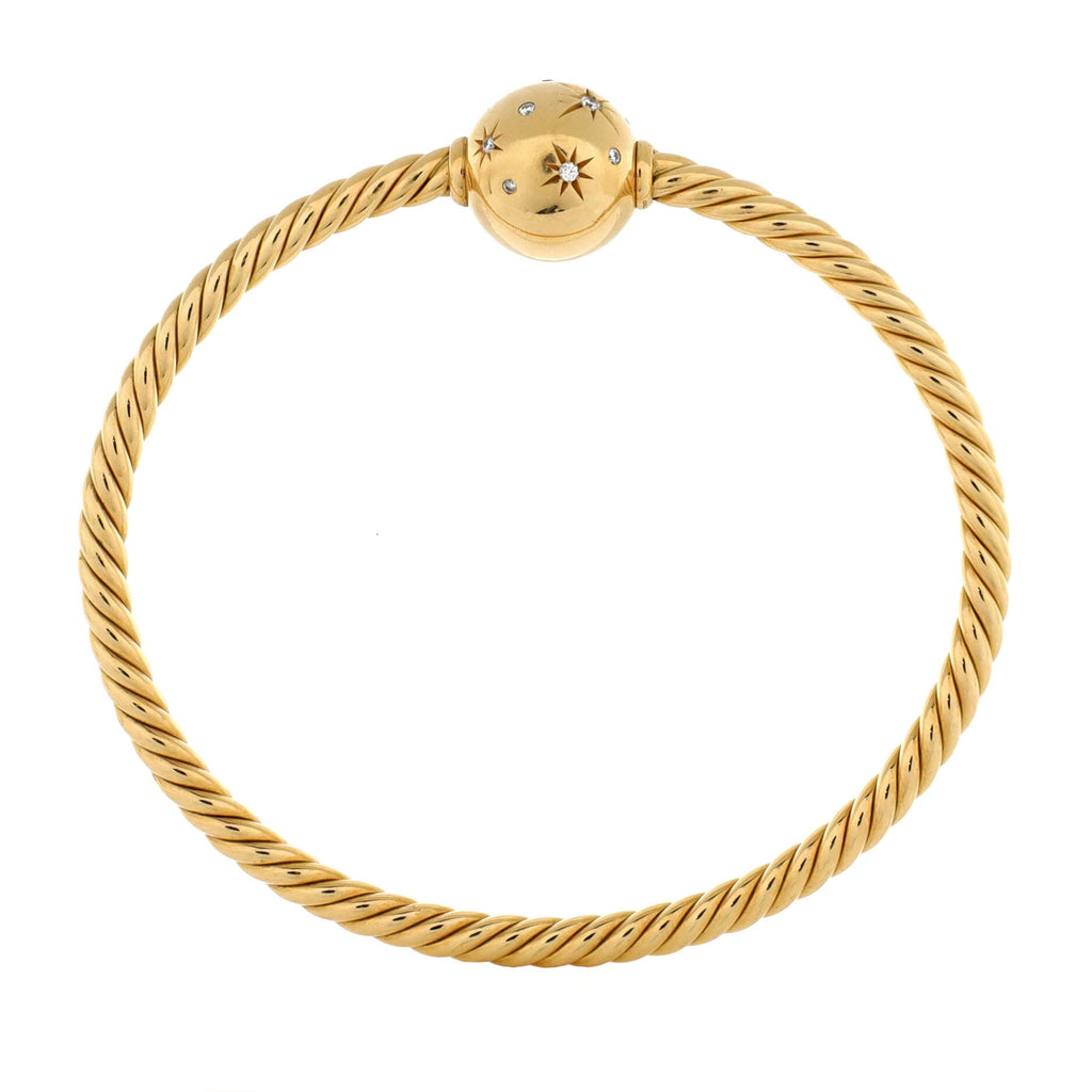 Solari Center Station Bracelet 18K Yellow Gold with Diamonds 4mm