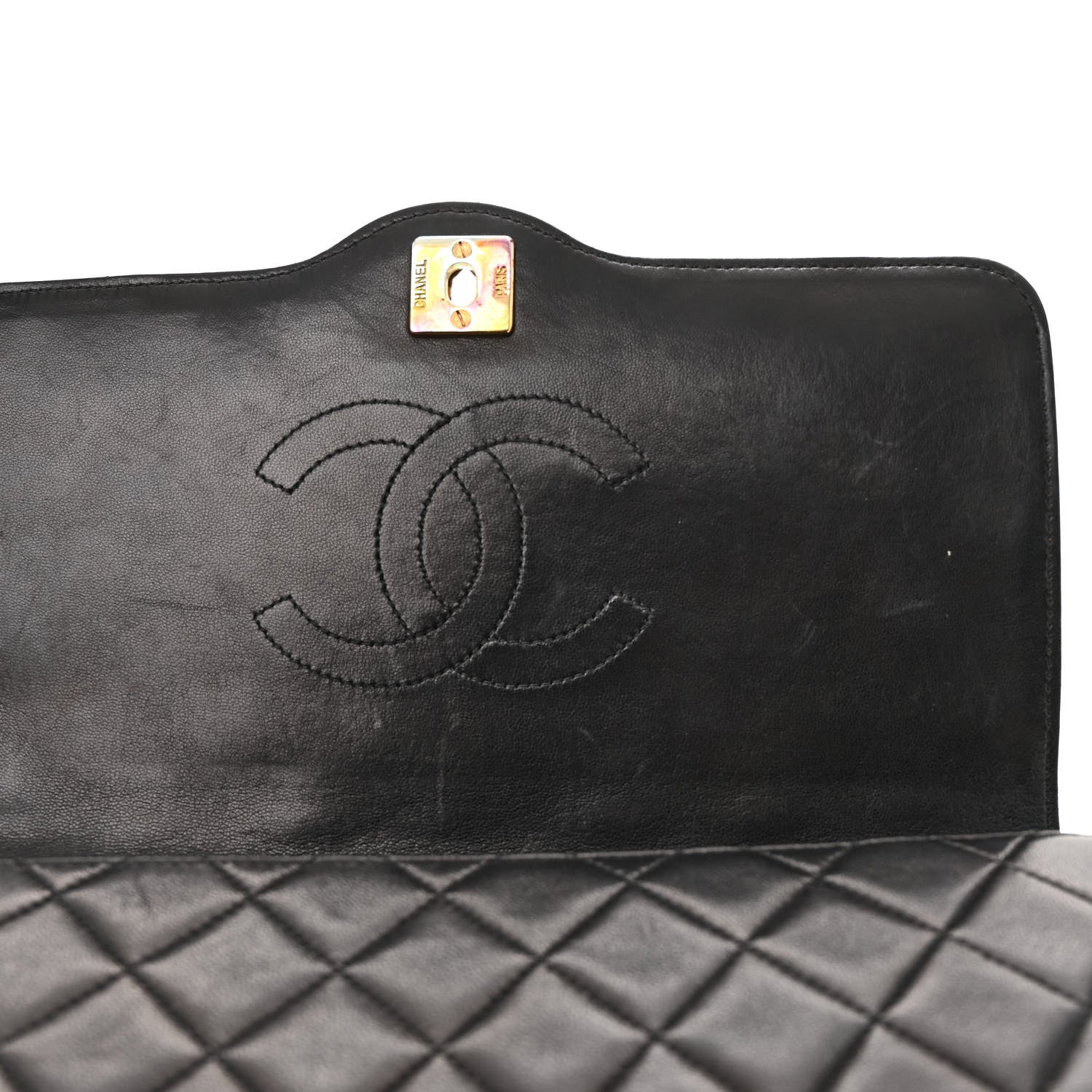 Lambskin Quilted Medium Single Flap Black