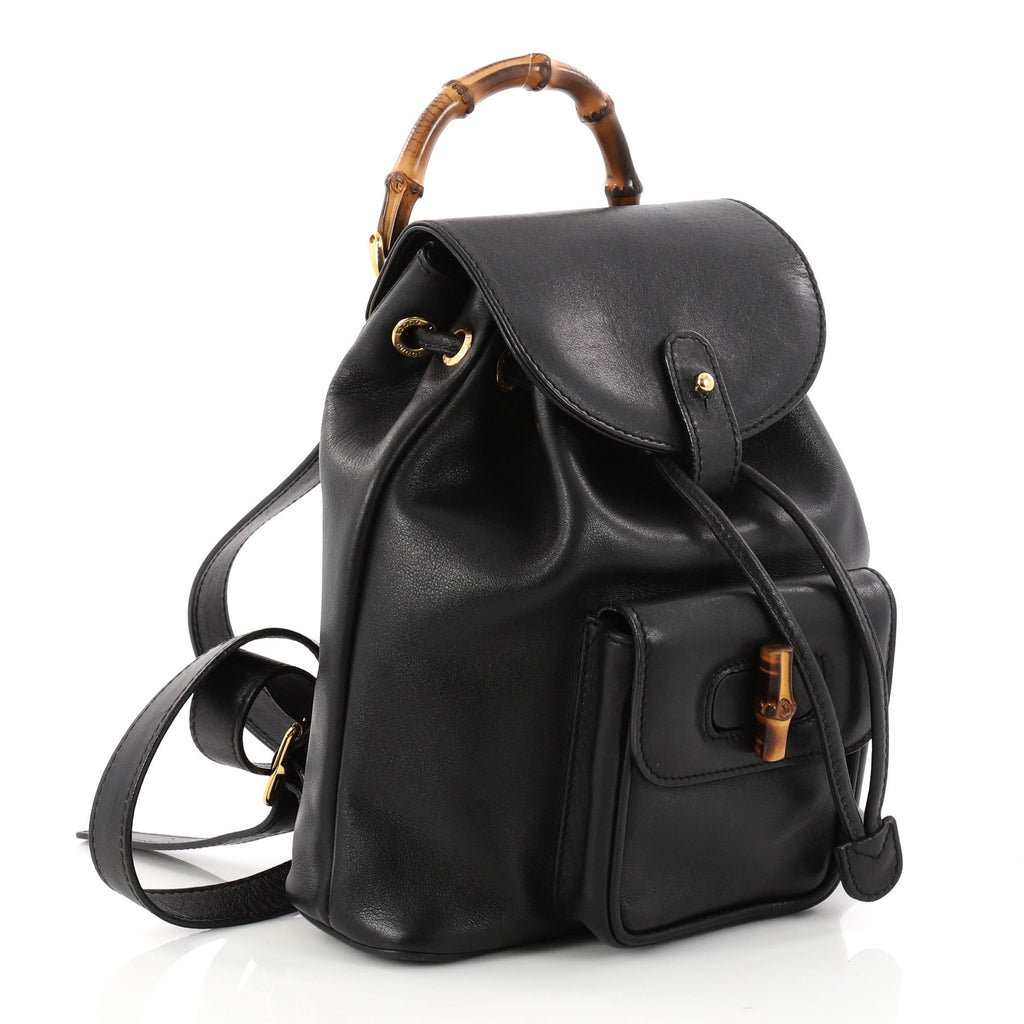 Bamboo Tassel Backpack Leather Mini