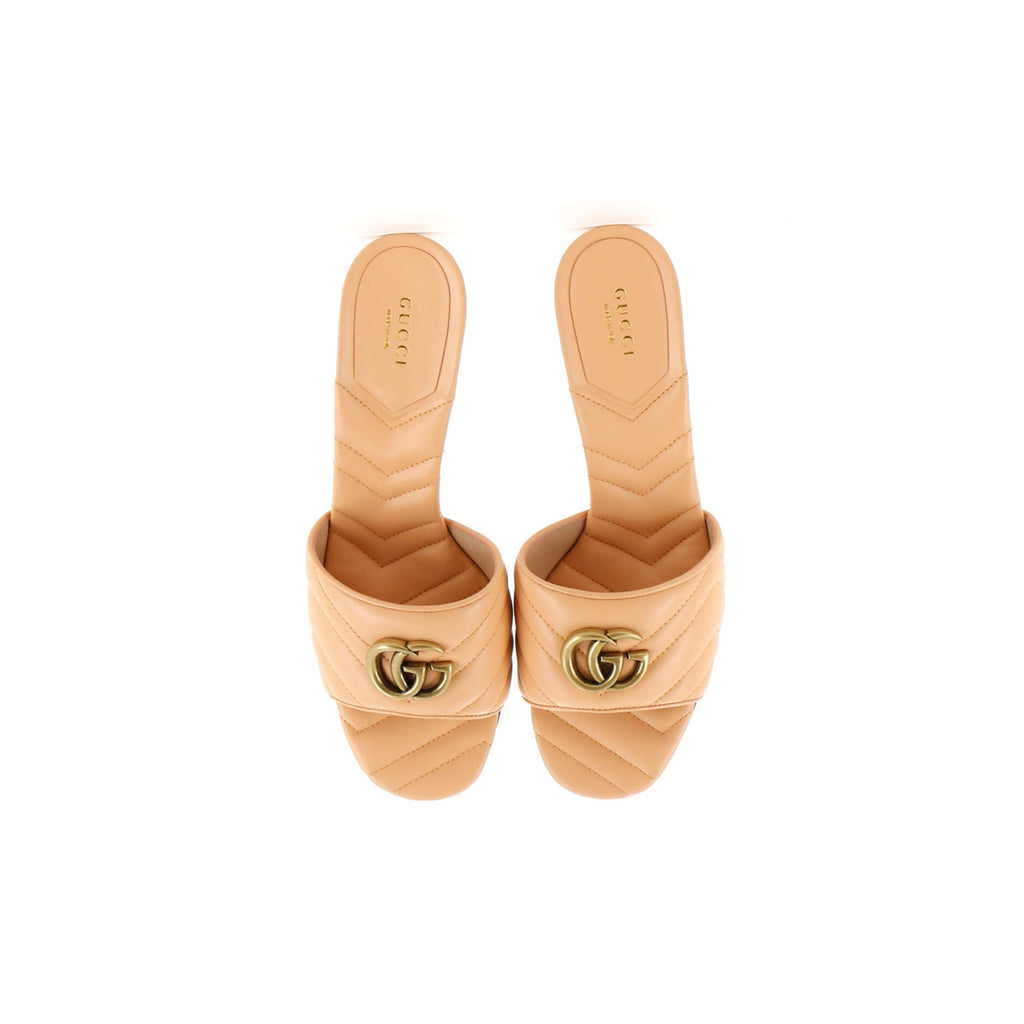 Women's Marmont Slide Heeled Sandals Matelasse Leather