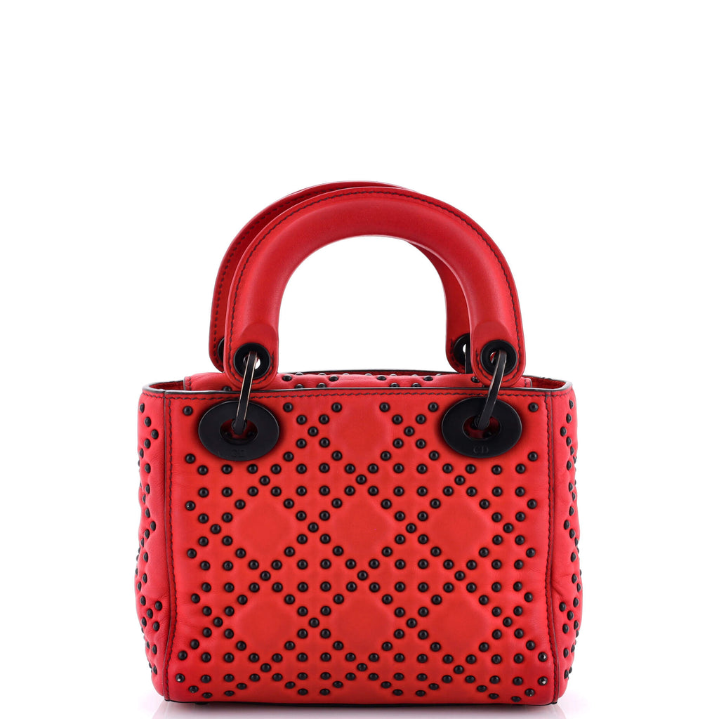 Lady Dior Chain Bag Cannage Studded Calfskin Mini
