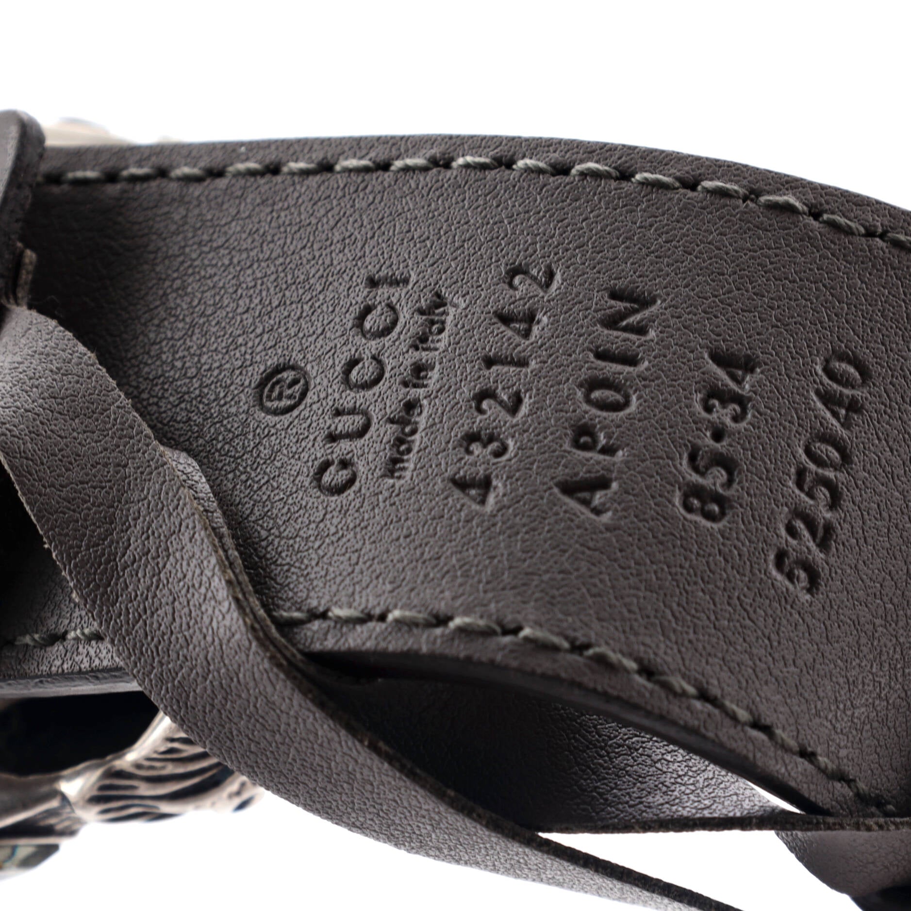 Dionysus Belt Leather with Crystal Embellished Metal Medium 85