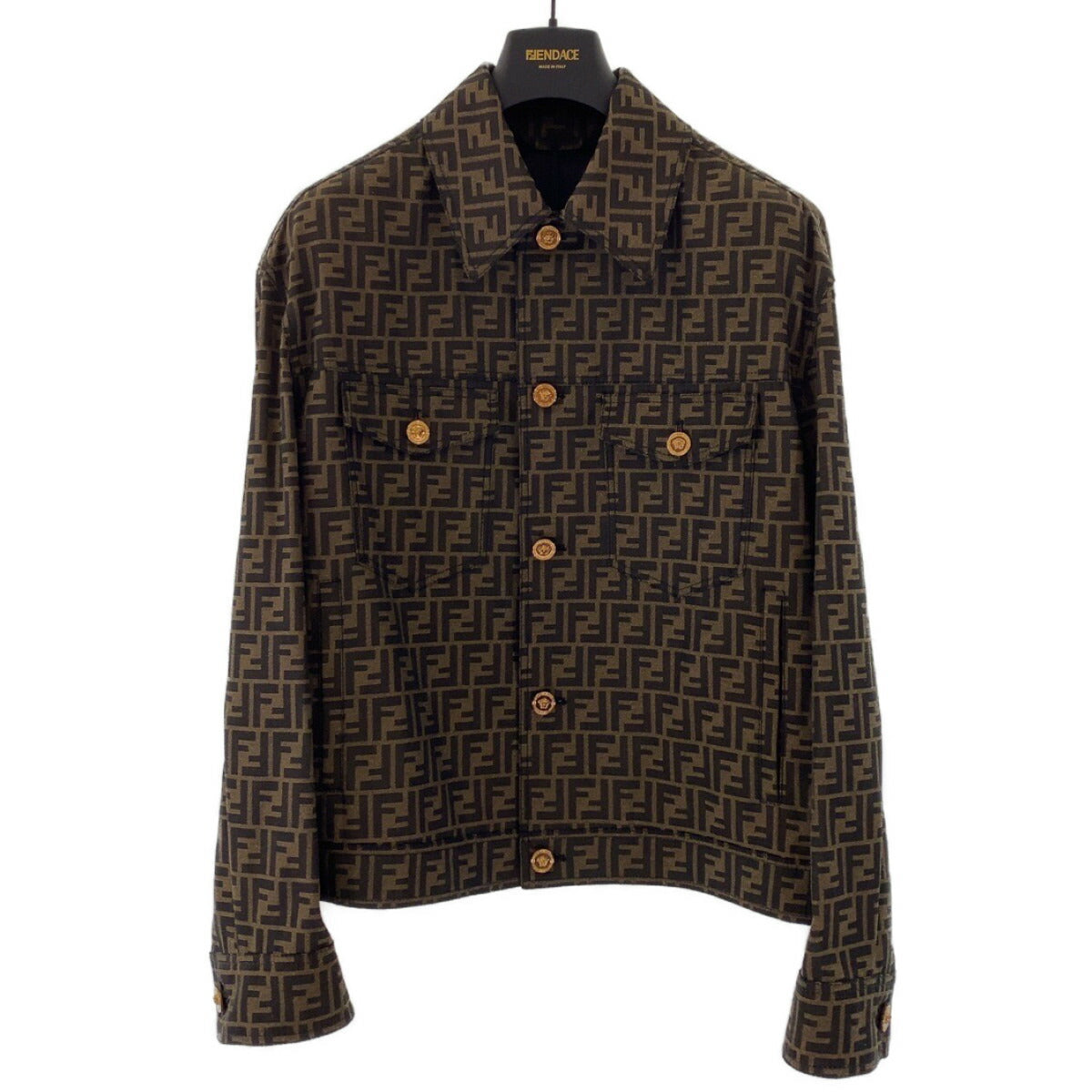 Fendi Polyester/Cotton Fendace Jacquard Blazer Jacket