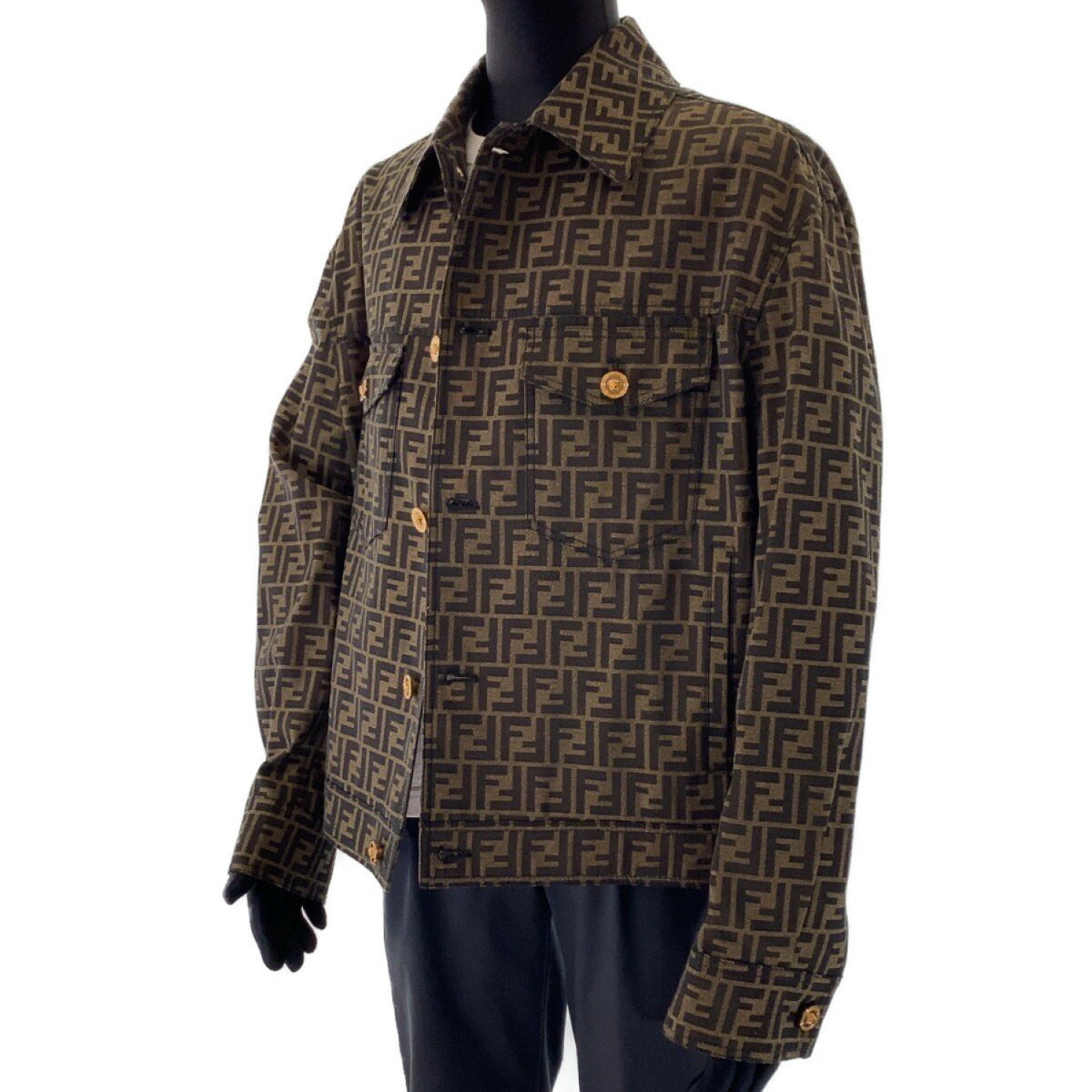 Fendi Polyester/Cotton Fendace Jacquard Blazer Jacket