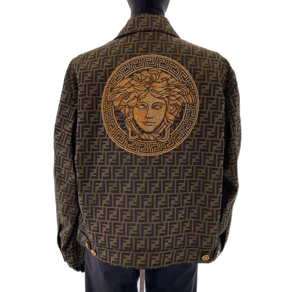 Fendi Polyester/Cotton Fendace Jacquard Blazer Jacket