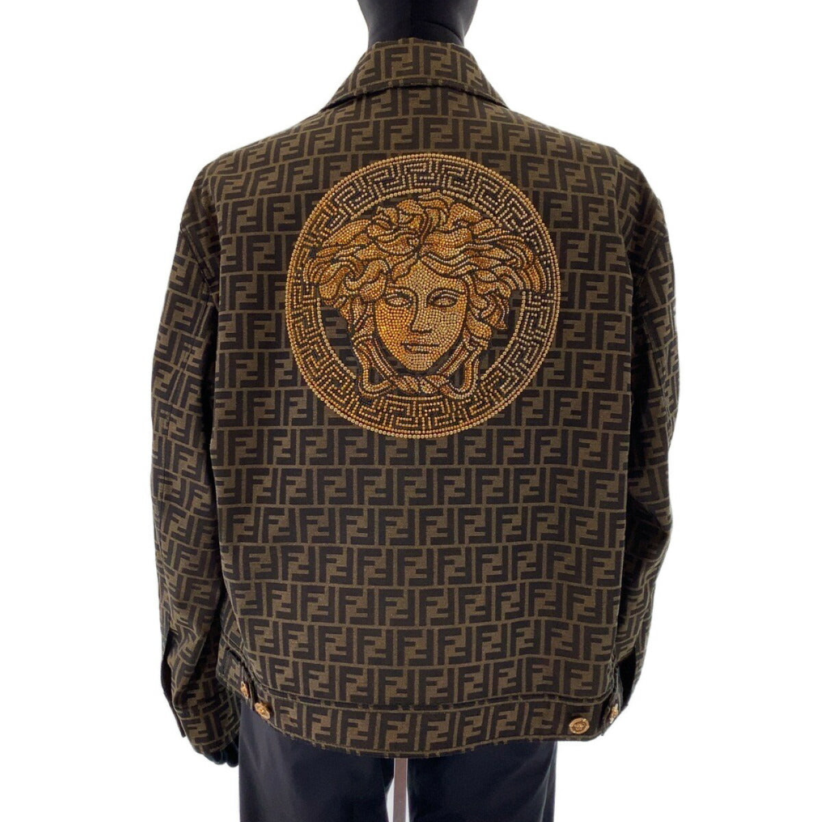 Fendi Polyester/Cotton Fendace Jacquard Blazer Jacket