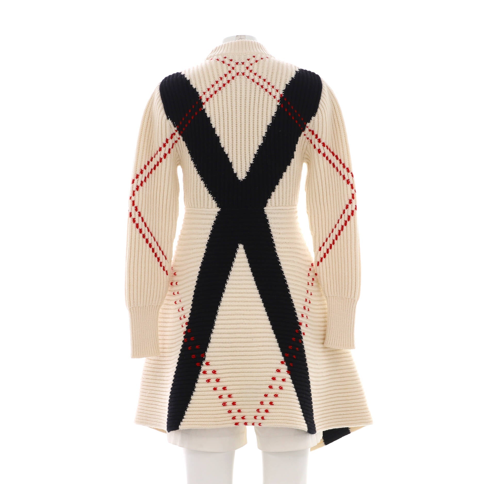 Women's Argyle Intarsia Sweater Dress Wool and Cashmere Blend
