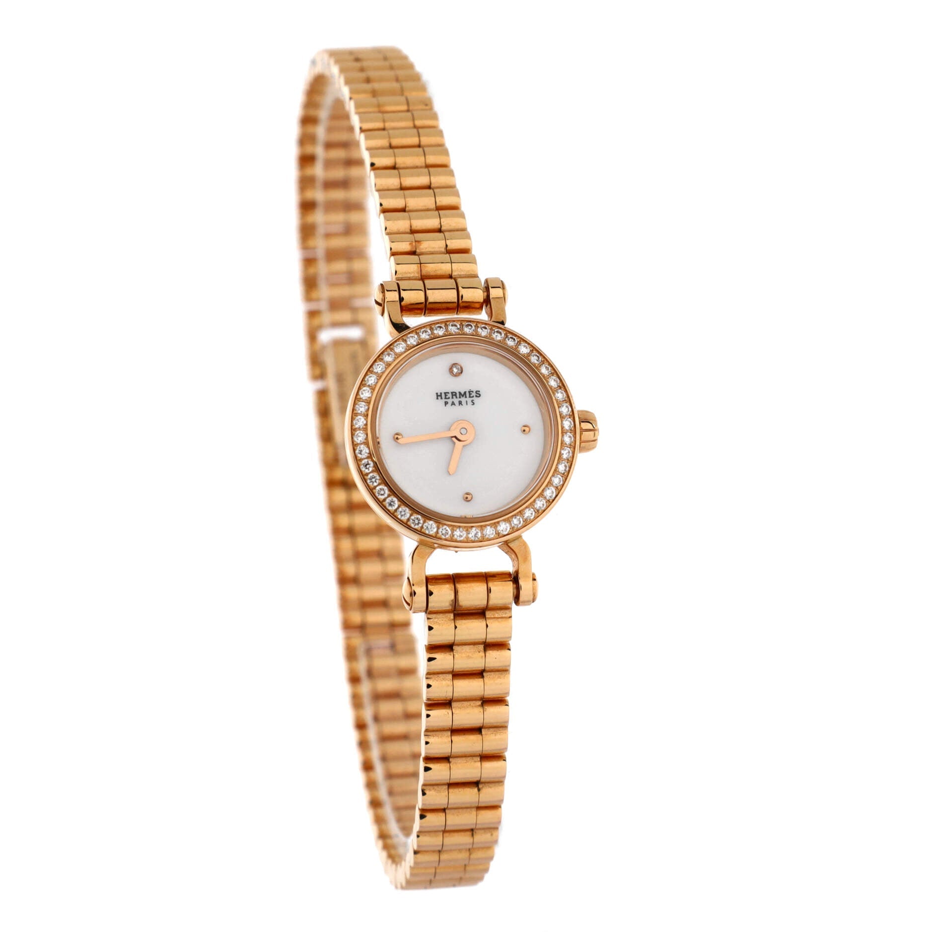 Faubourg Quartz Watch Rose Gold with Diamond Bezel and Marker 16