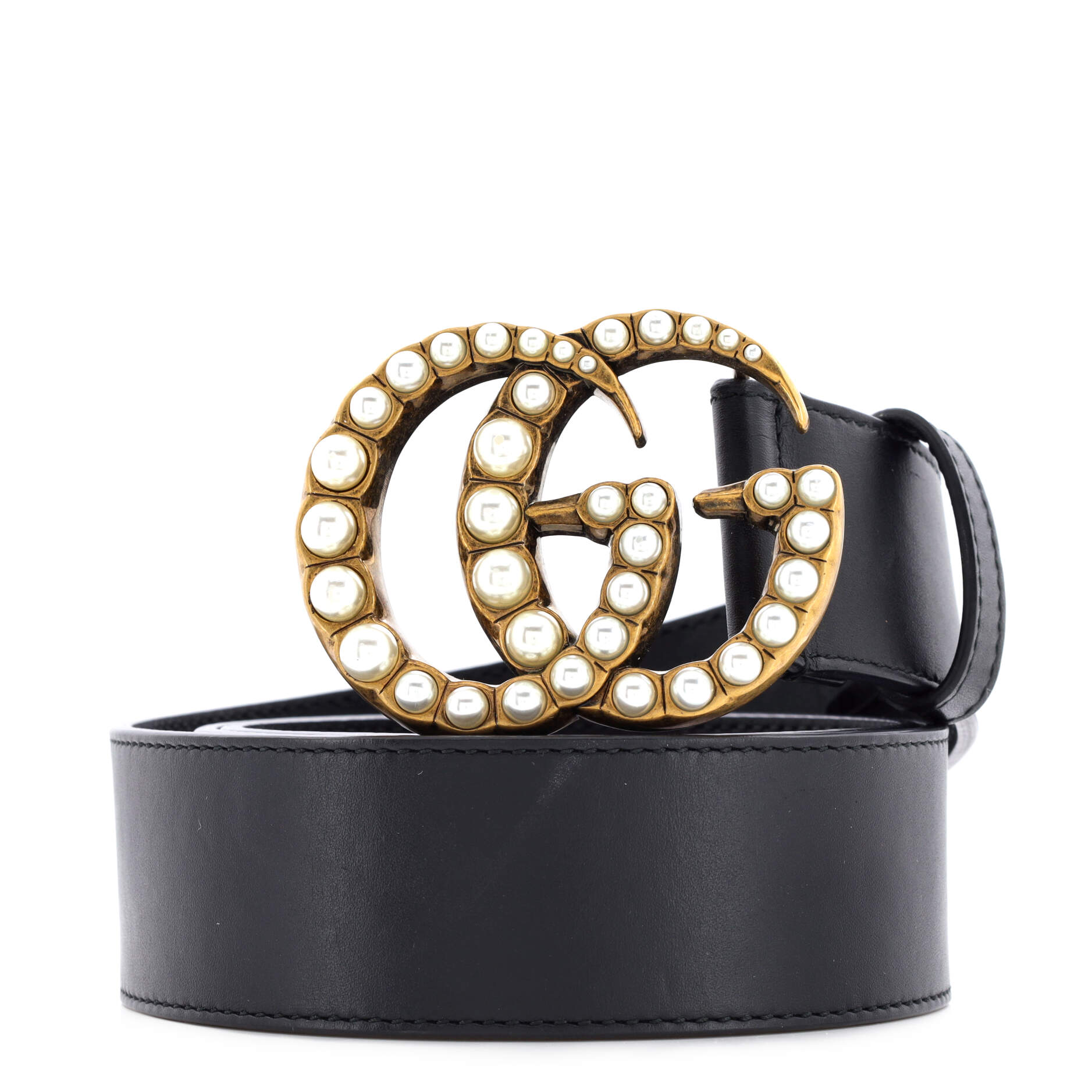 Pearly GG Marmont Belt Leather Wide 90