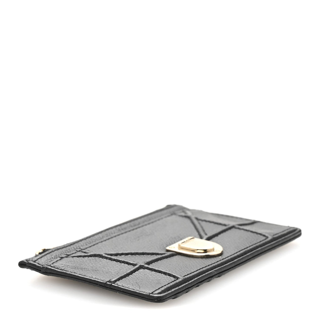 Grained Calfskin Cannage Diorama Wallet Black