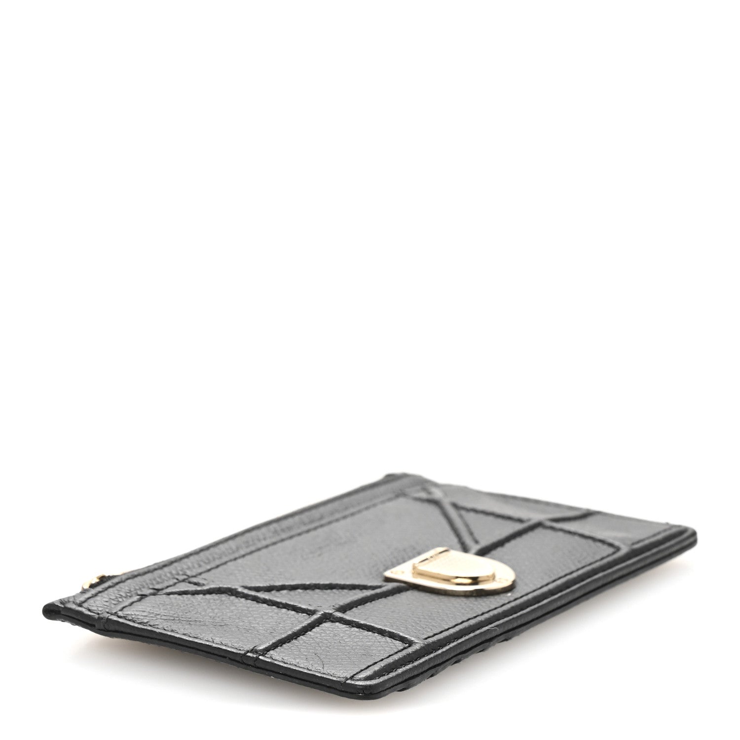 Grained Calfskin Cannage Diorama Wallet Black