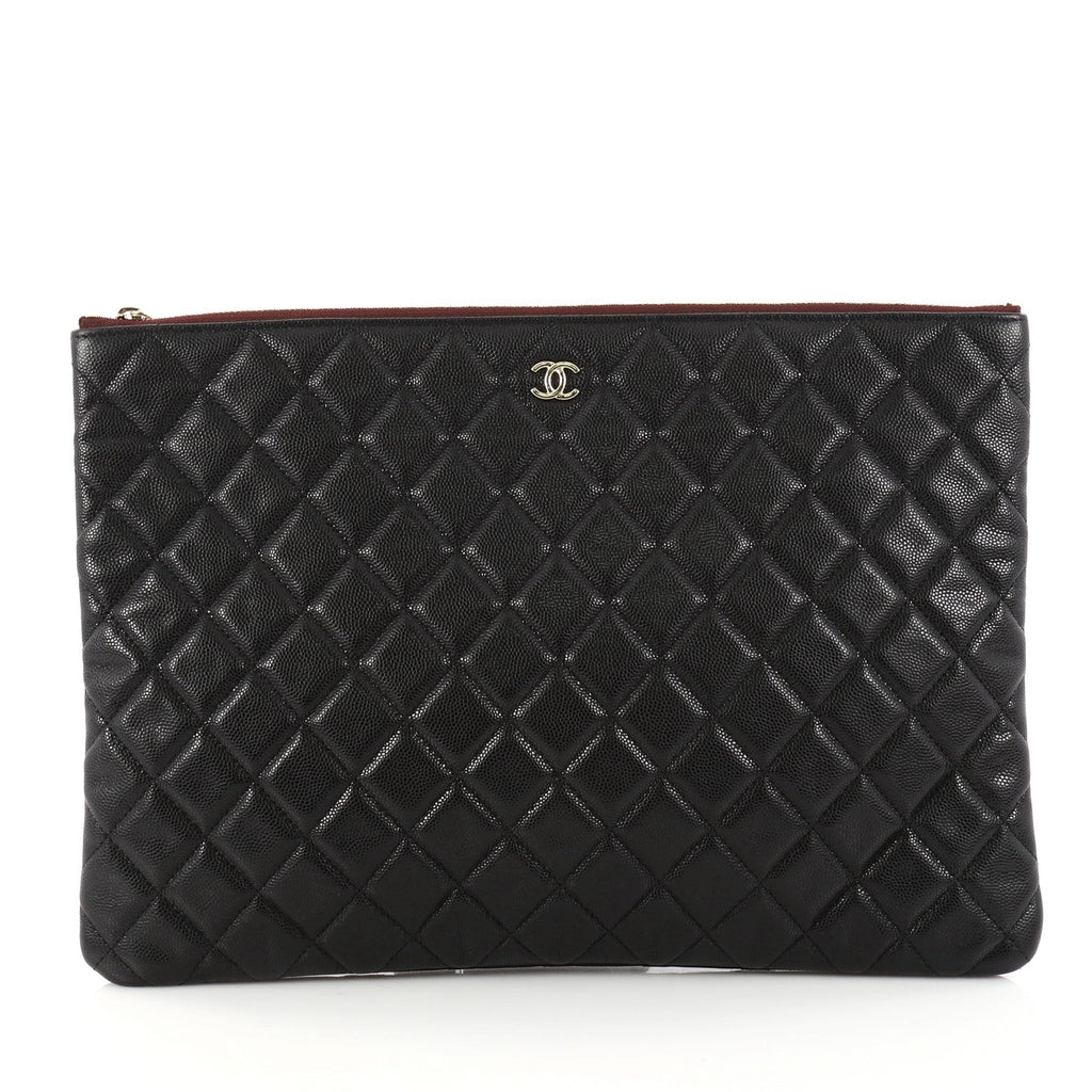 O Case Clutch Quilted Caviar Large