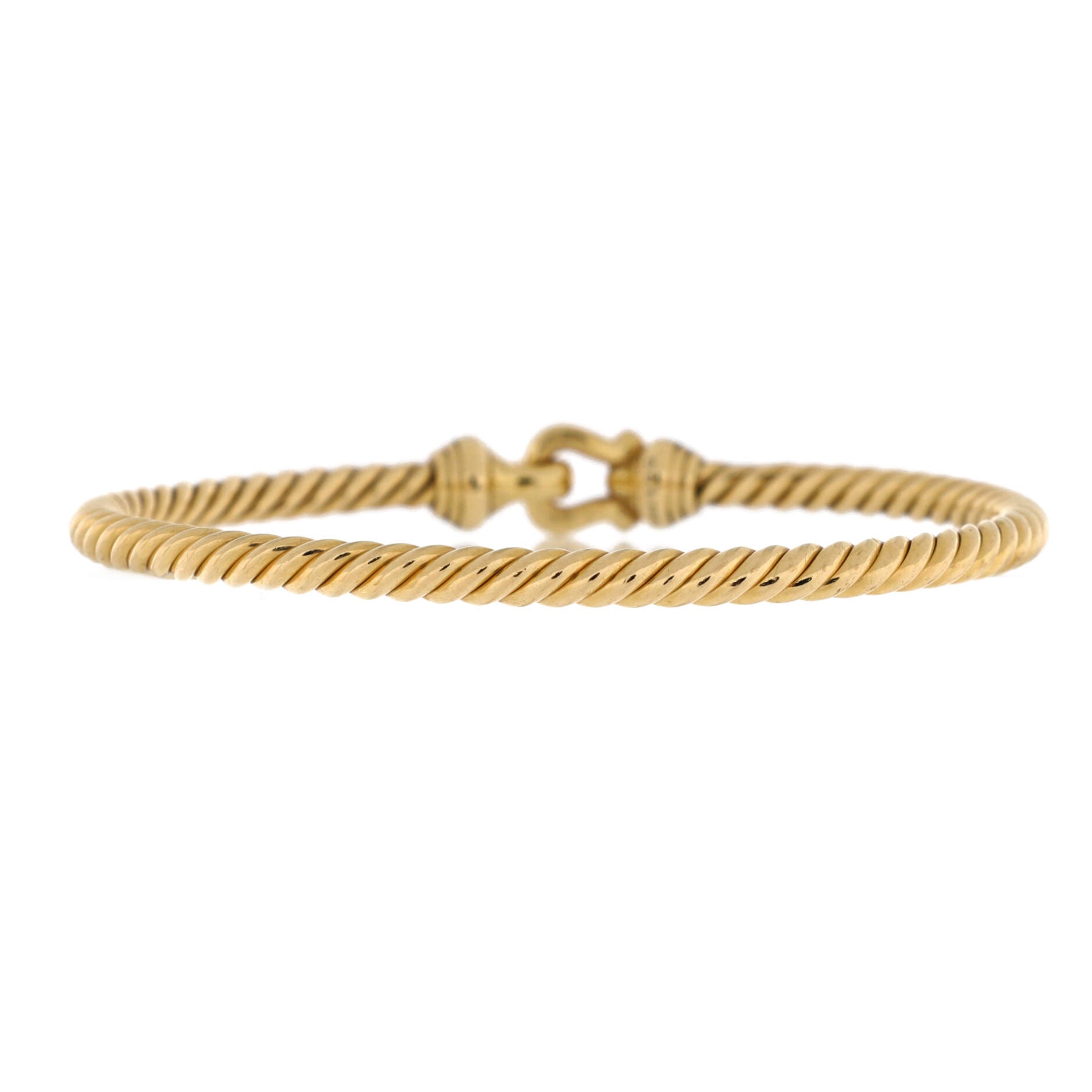 Cable Buckle Bracelet 18K Yellow Gold with Diamonds 3.5mm
