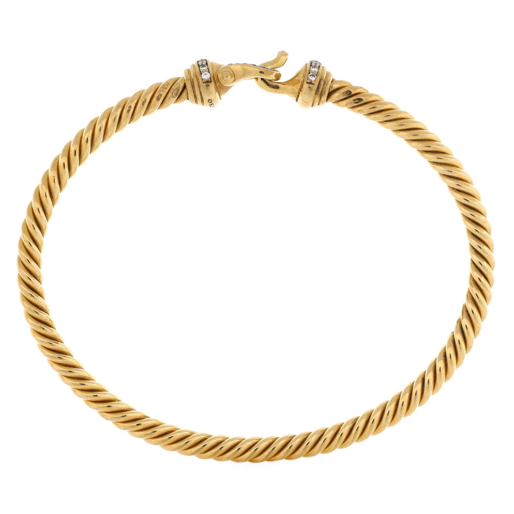 Cable Buckle Bracelet 18K Yellow Gold with Diamonds 3.5mm