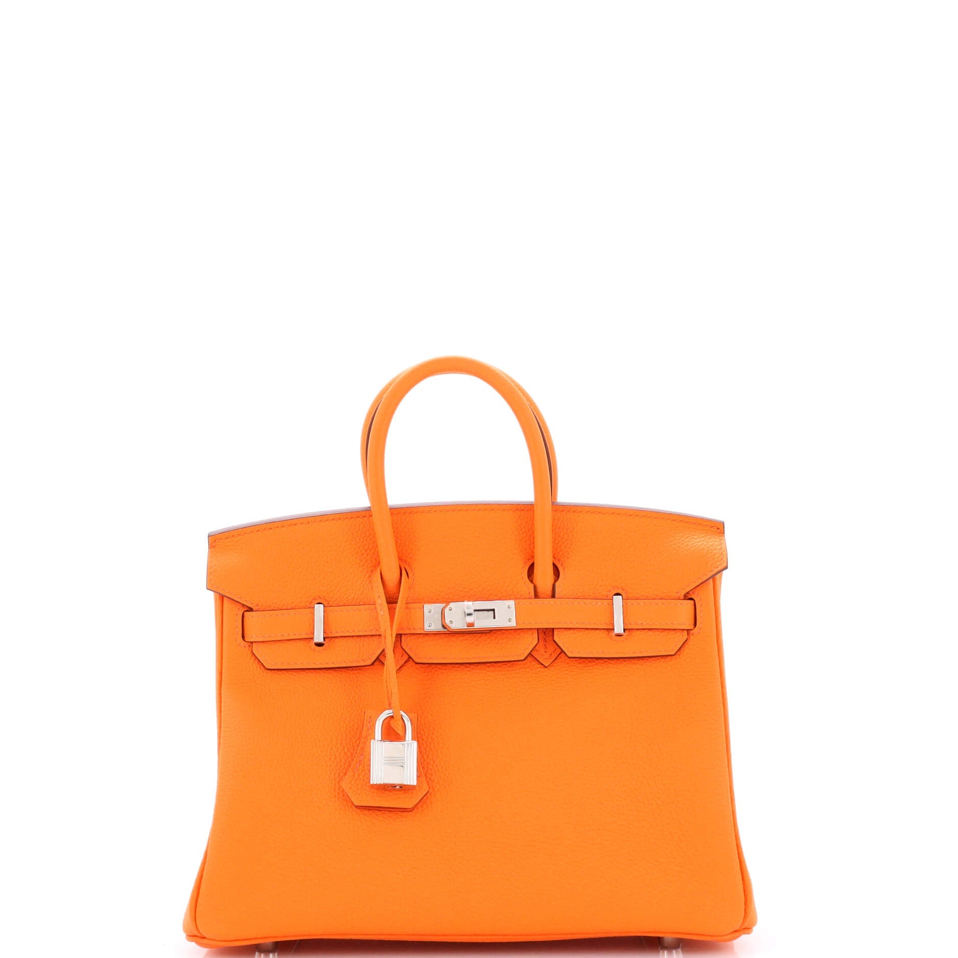 Birkin Handbag Orange Minium Togo with Palladium Hardware 25