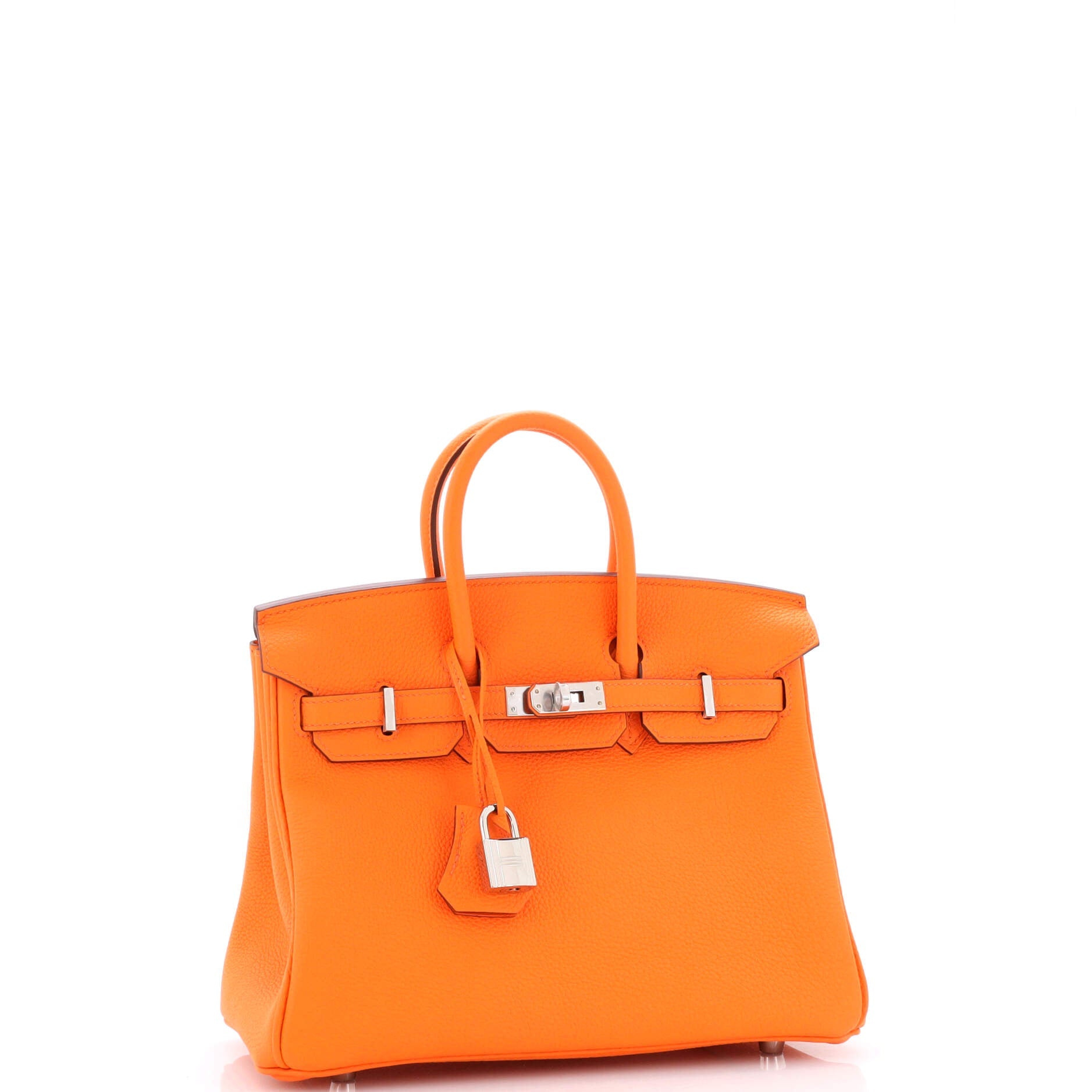 Birkin Handbag Orange Minium Togo with Palladium Hardware 25