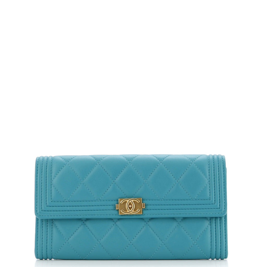Boy Flap Wallet Quilted Lambskin Long
