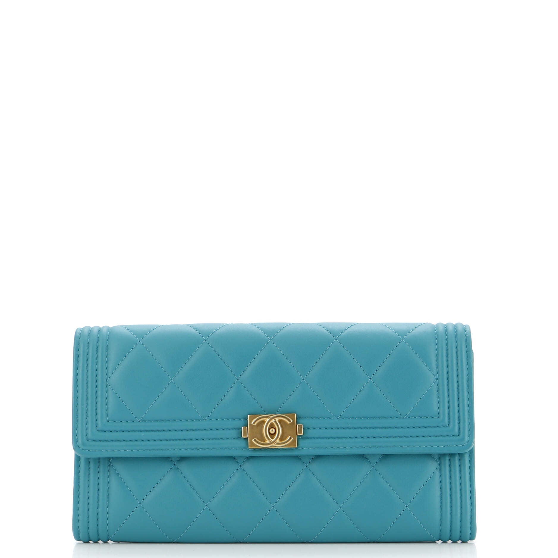 Boy Flap Wallet Quilted Lambskin Long