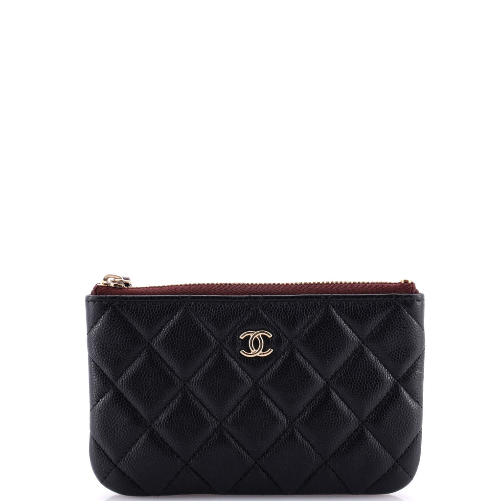 Classic O Case Pouch Quilted Caviar Mini