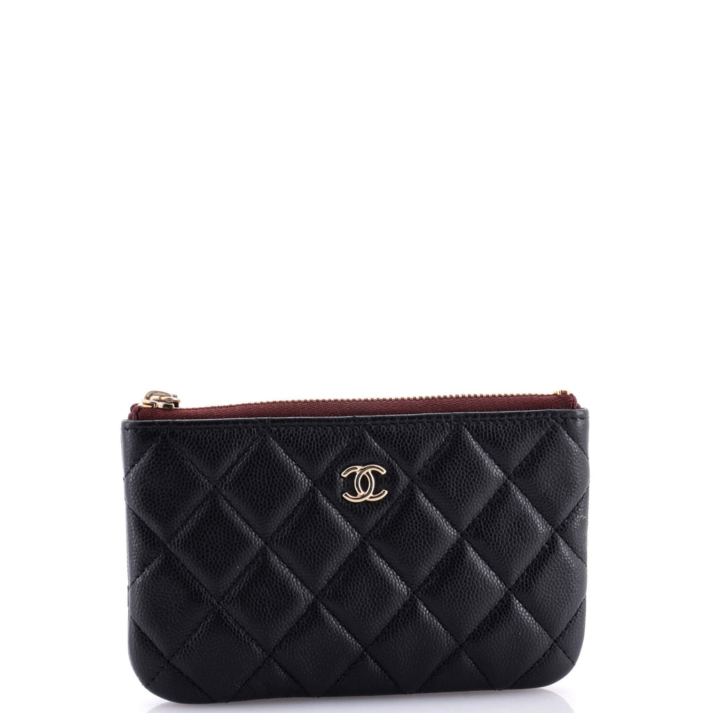 Classic O Case Pouch Quilted Caviar Mini