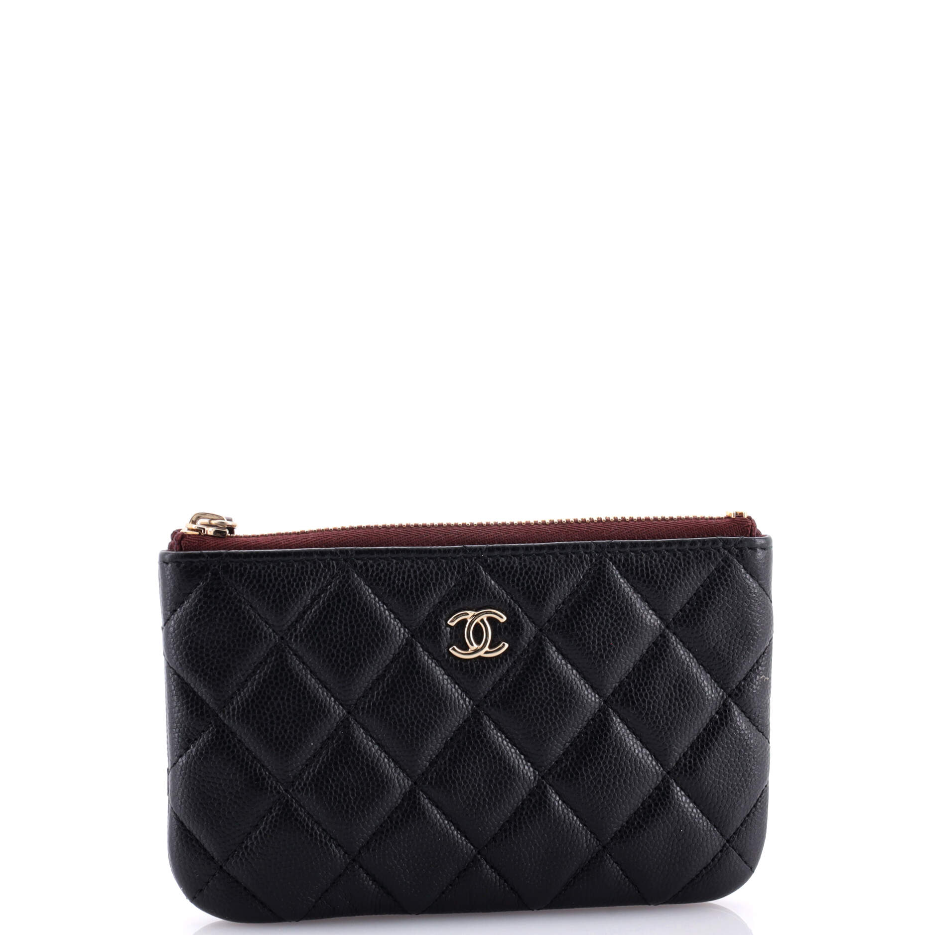 Classic O Case Pouch Quilted Caviar Mini