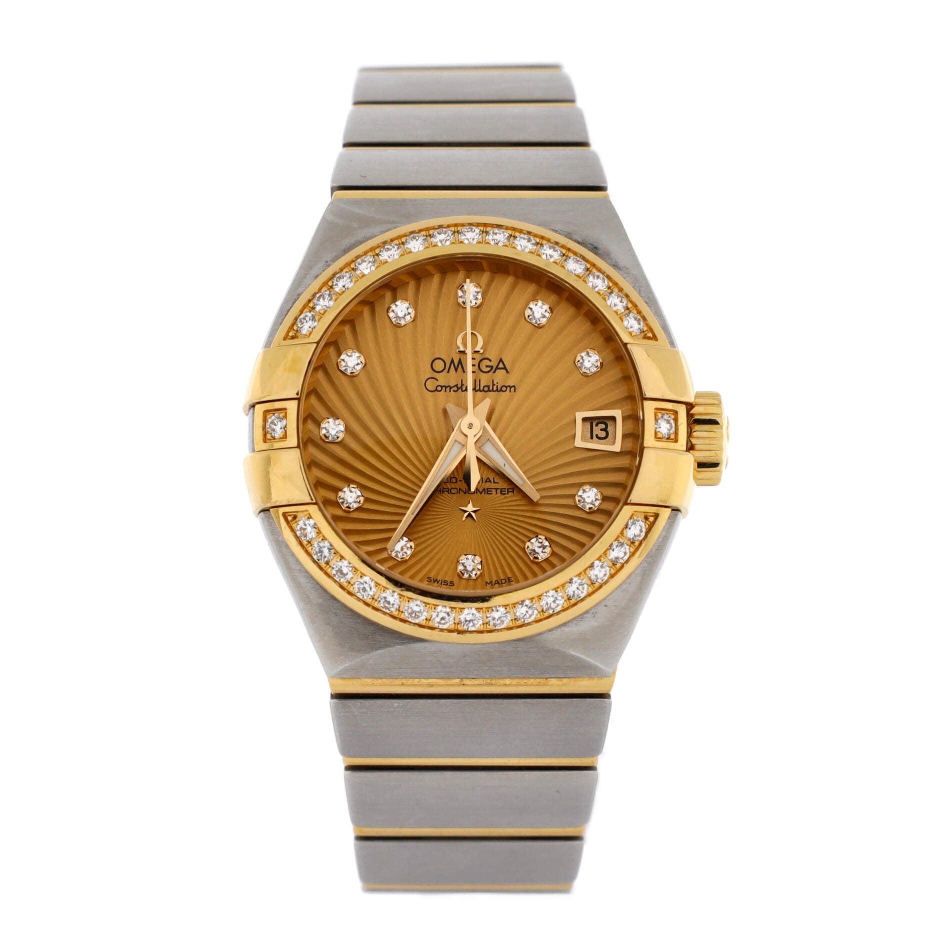 Constellation Co-Axial Chronometer Automatic Watch Stainless Steel and Yellow Gold with Diamond Bezel and Markers 27